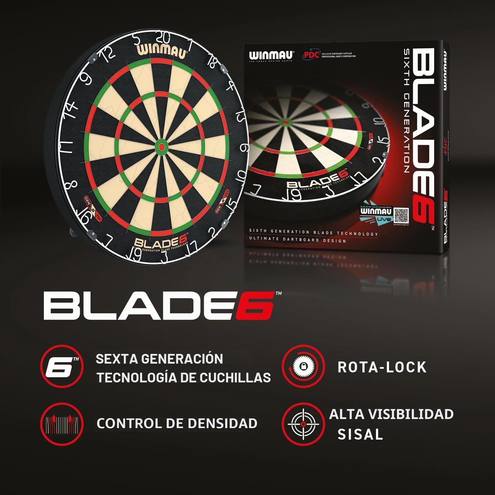 WINMAU Blade 6 Juego de Dardos Clásico Profesional Bristle