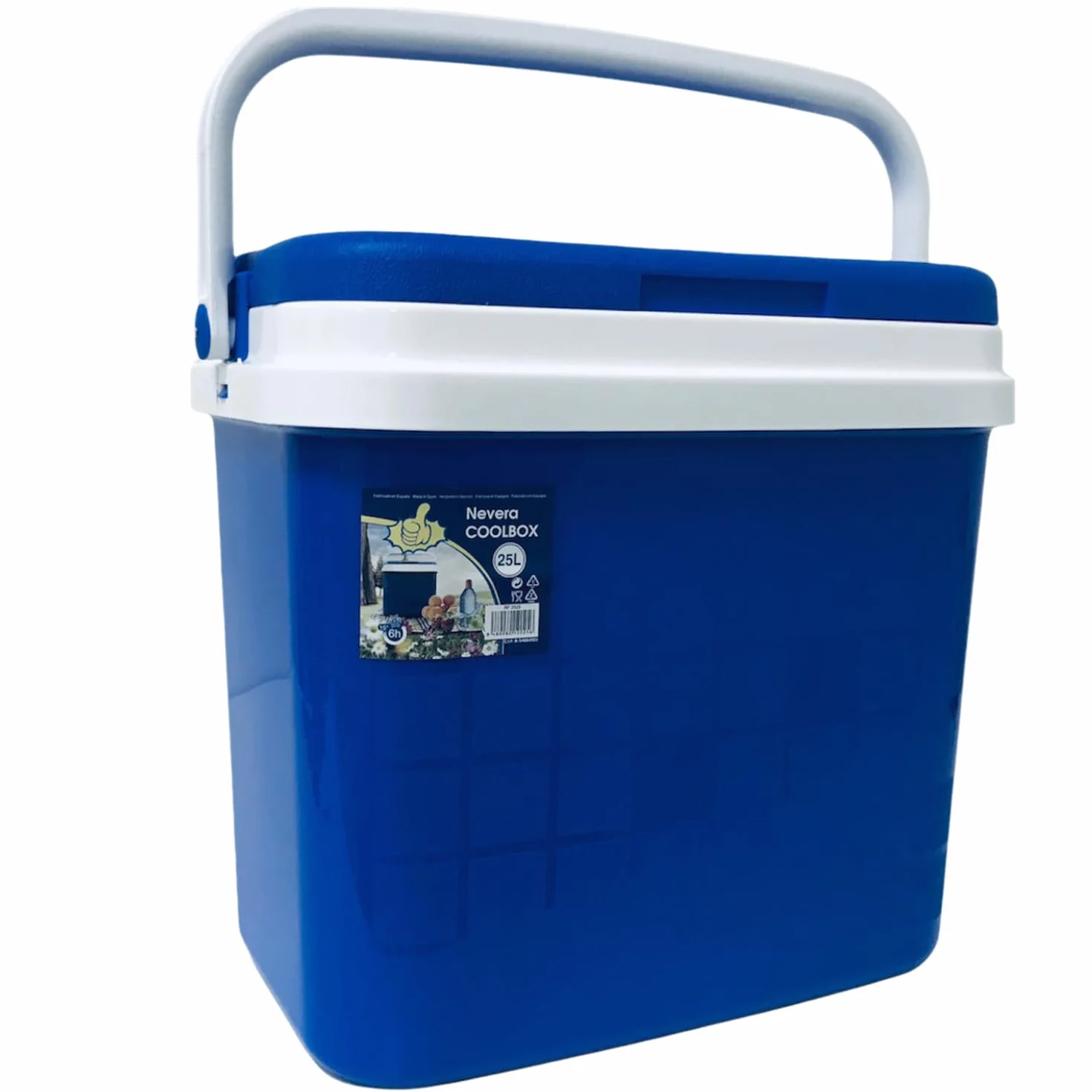 KROWN Nevera Portátil Térmica Azul y Blanco Polipropileno Capacidad