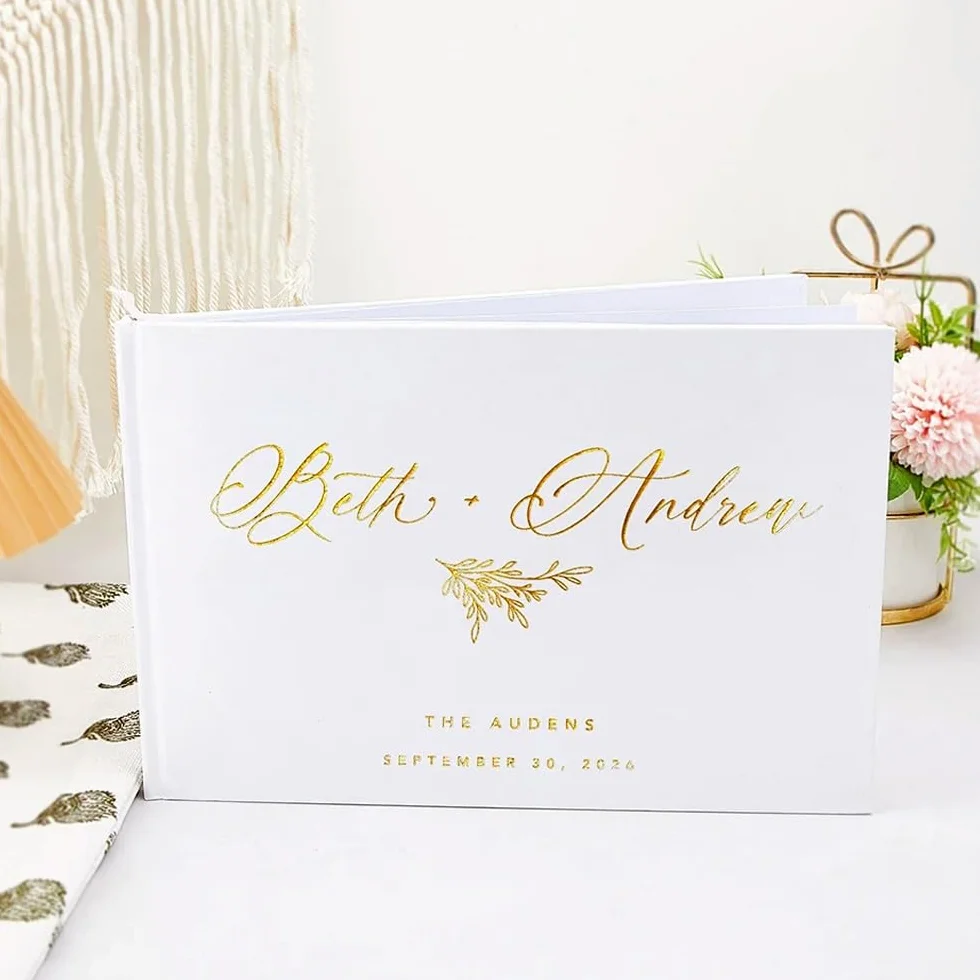 Personalizado Libro De Visitas Para Bodas Con Nombre/Fecha, Bautizos O Fiestas De Cumpleaños Libro De Visitas, Páginas Libro De Firmas Para Boda En Blanco