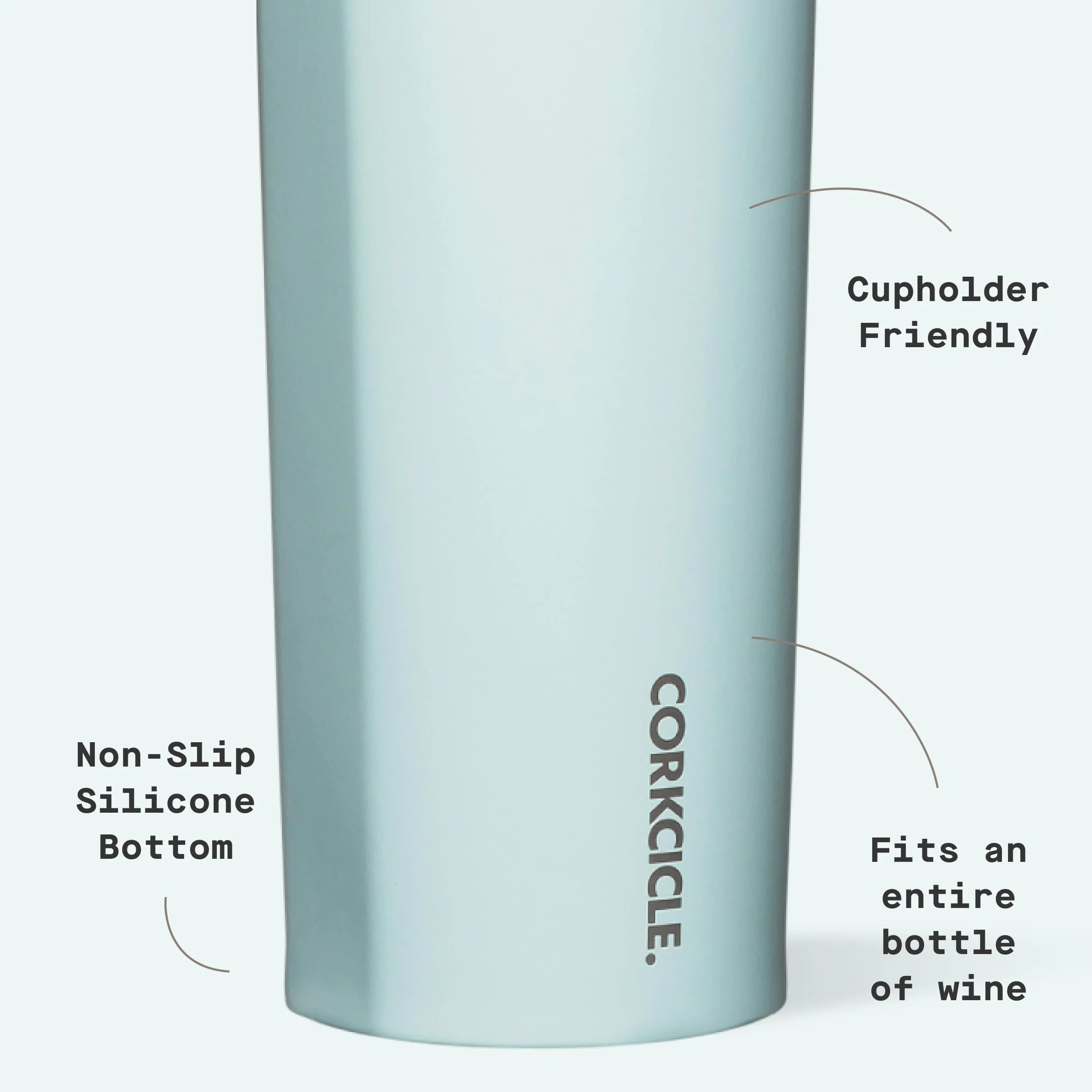 Corkcicle Classic Canteen - Vaso aislante, azul polvo brillante, 25 onzas, botella de agua reutilizable que mantiene las bebidas frías durante 25 horas y calientes 12 horas, vaso apto para portavasos