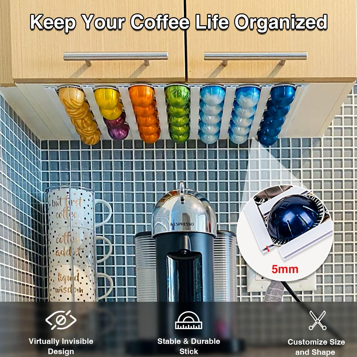 Compatible con Nespresso Vertuoline Cápsulas de café Soporte de 10 unidades para color blanco