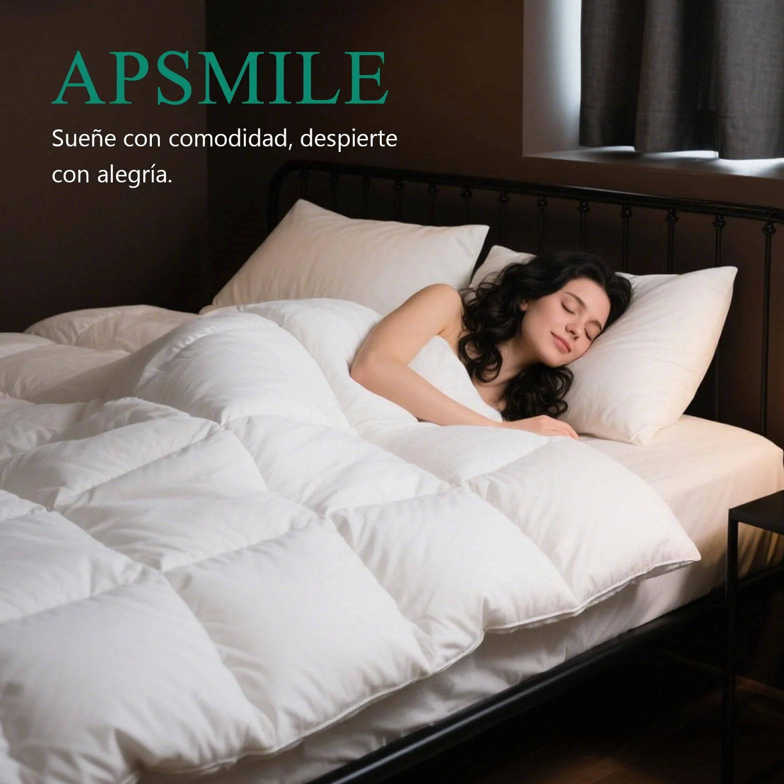APSMILE Edredón de Plumas y Plumón Cama 160/180, 100% Algodón Egipcio, Relleno Nórdico Plumón para 4 Estaciones 320 gr/m², Lavable Certificado Oeko-Tex y RDS(Blanco, 240x260cm)