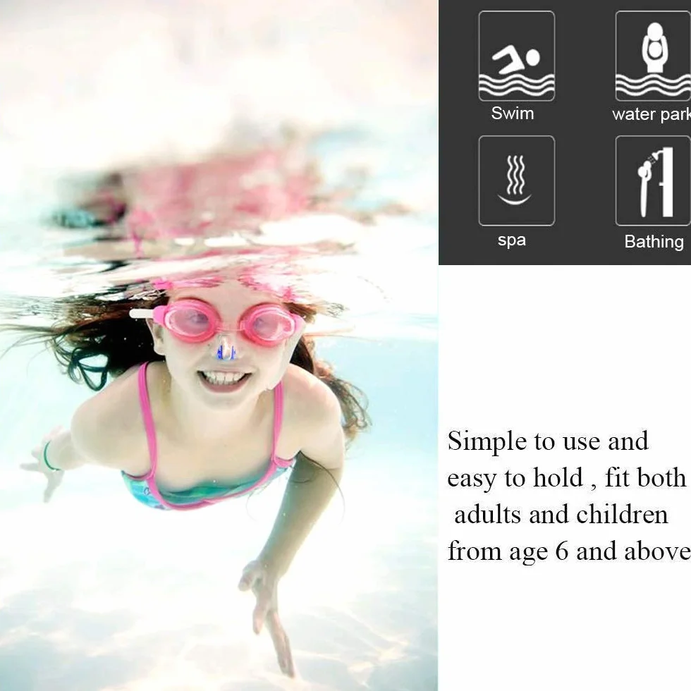 Pinzas de Nariz Silicona 10 Piezas Natación Nose Clip Protector Adultos Niños