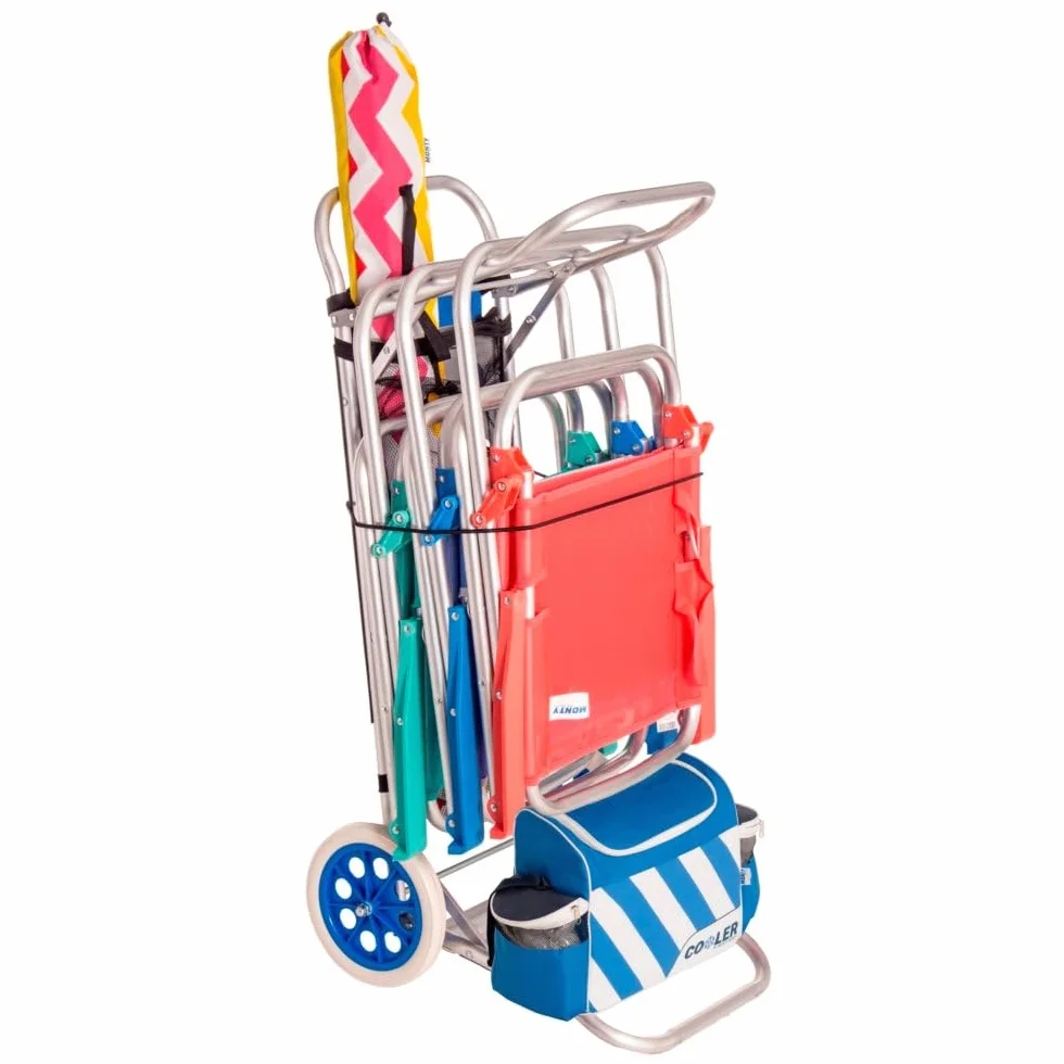 Carro portasillas Plegable de Aluminio 52x37x105 cm Convertible en Mesa