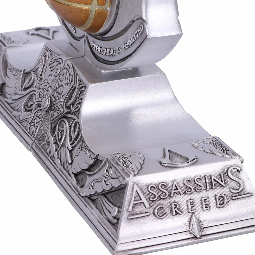 Nemesis Now Sujetalibros de Resina con Licencia Oficial de Assassin'S Creed Apple of Eden, Plateado, 18,5 cm