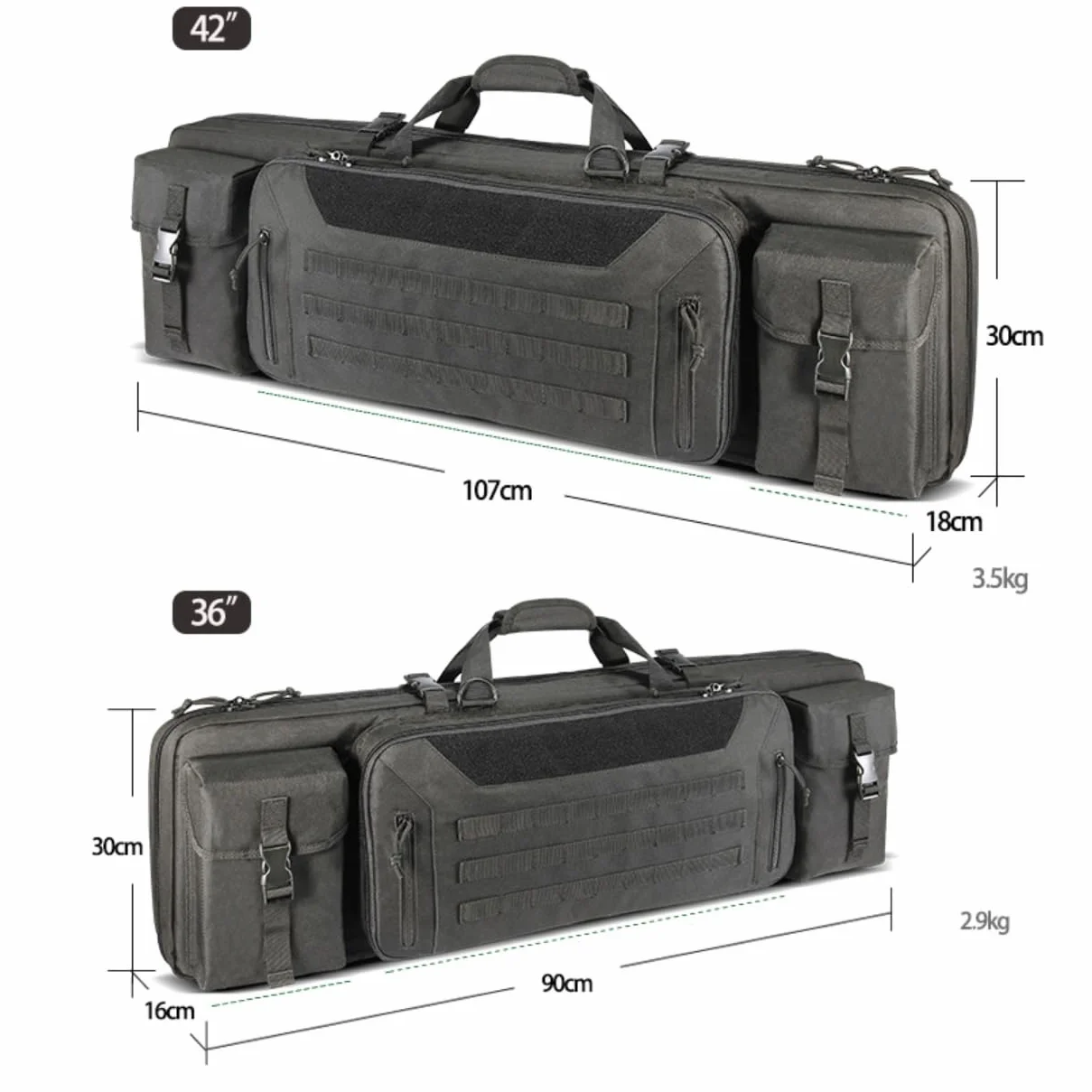 ACEXIER Táctico Mochila Doble Rifle Militar Caza Sniper 36in 42in M16 AR15 M249 M4A1