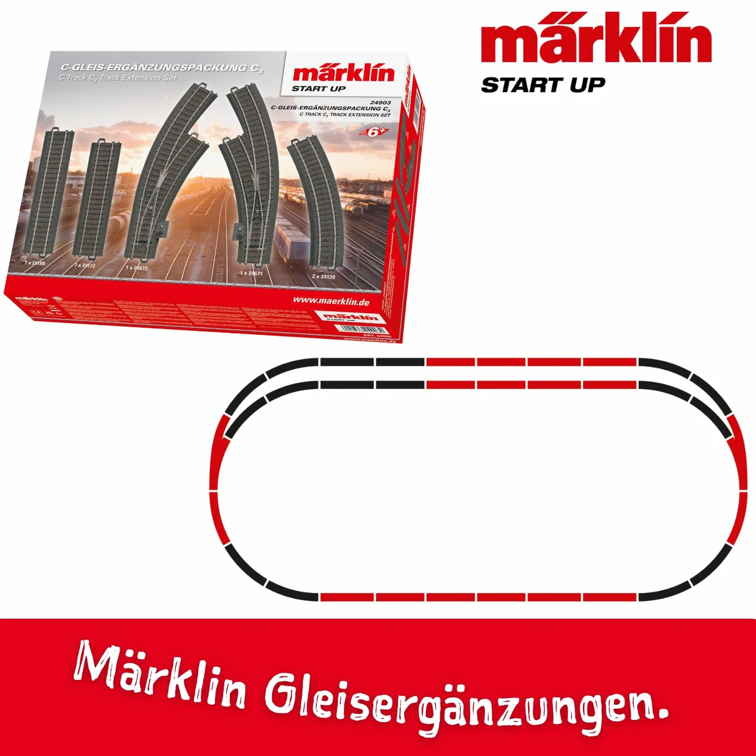 Märklin 24903 - Pistas de extensión Paquete de C3 [Importado de Alemania]
