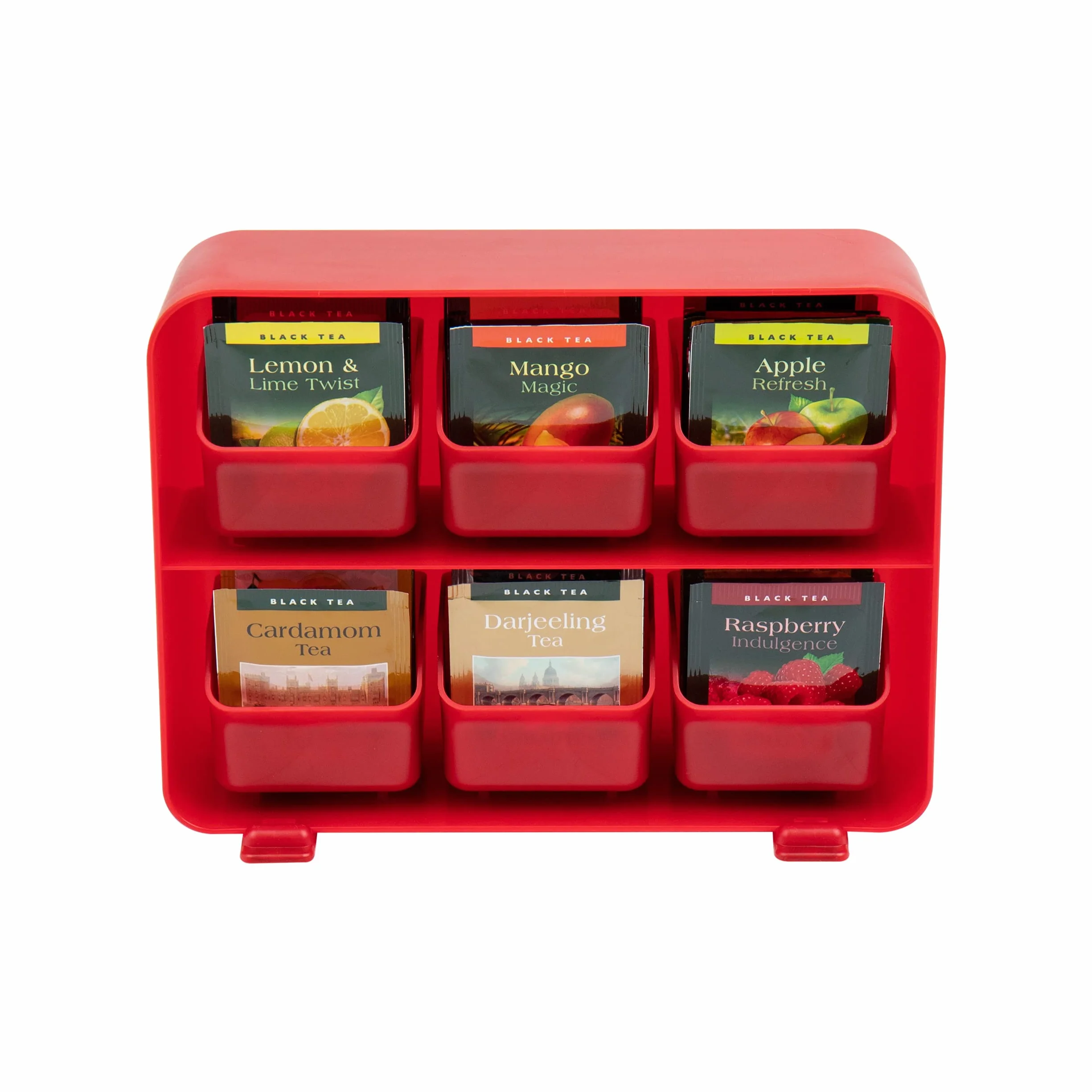 Mind Reader STBORG-RED Anchor Collection - Organizador de 6 bolsas de té, cajones extraíbles, plástico