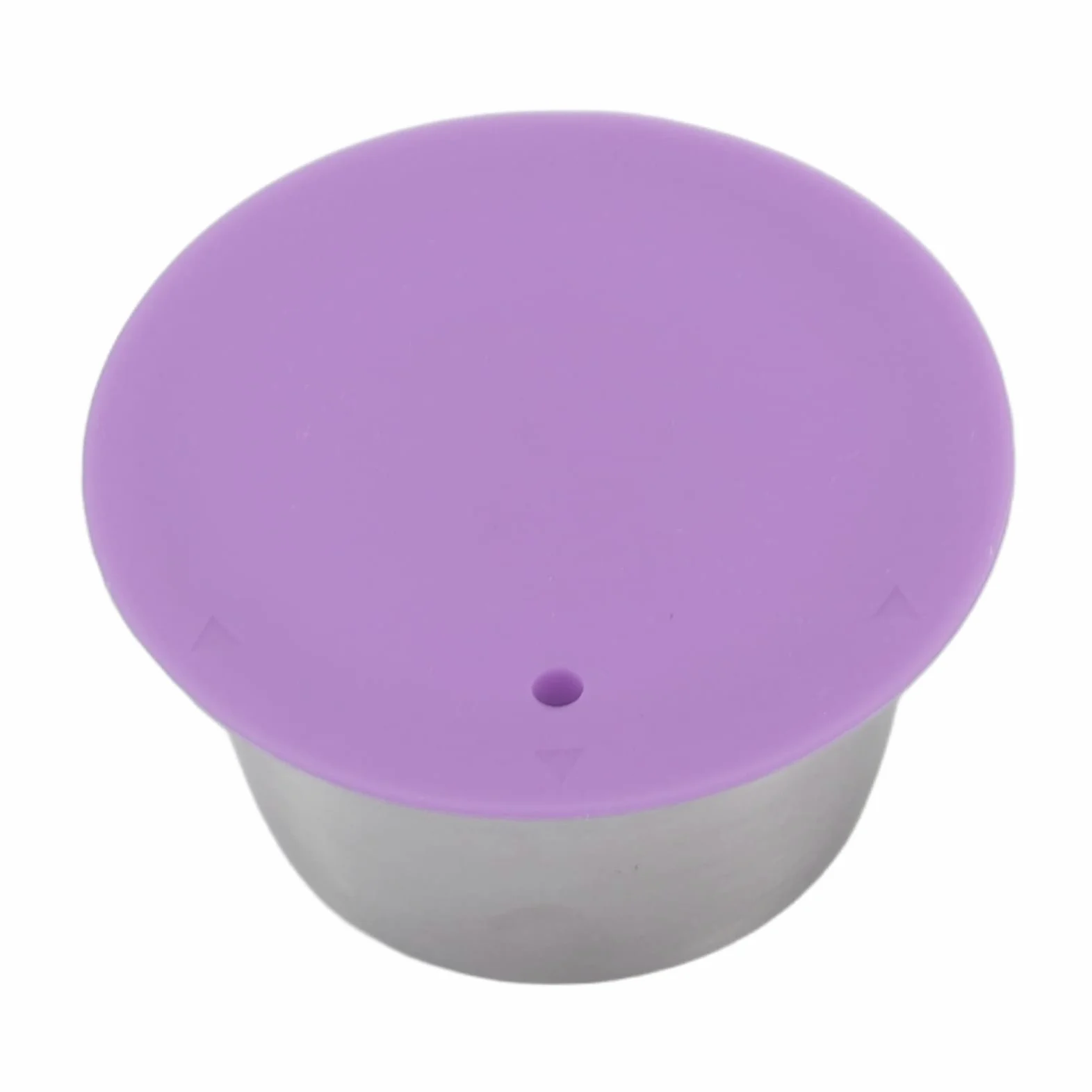 Relleno De Café Recargable, Taza De Cápsula De Café Recargable Reutilizable De Acero Inoxidable, Juego De Taza De Filtro De Café Reutilizable De Cápsulas De Café con Cubierta De Polvo(Purple)