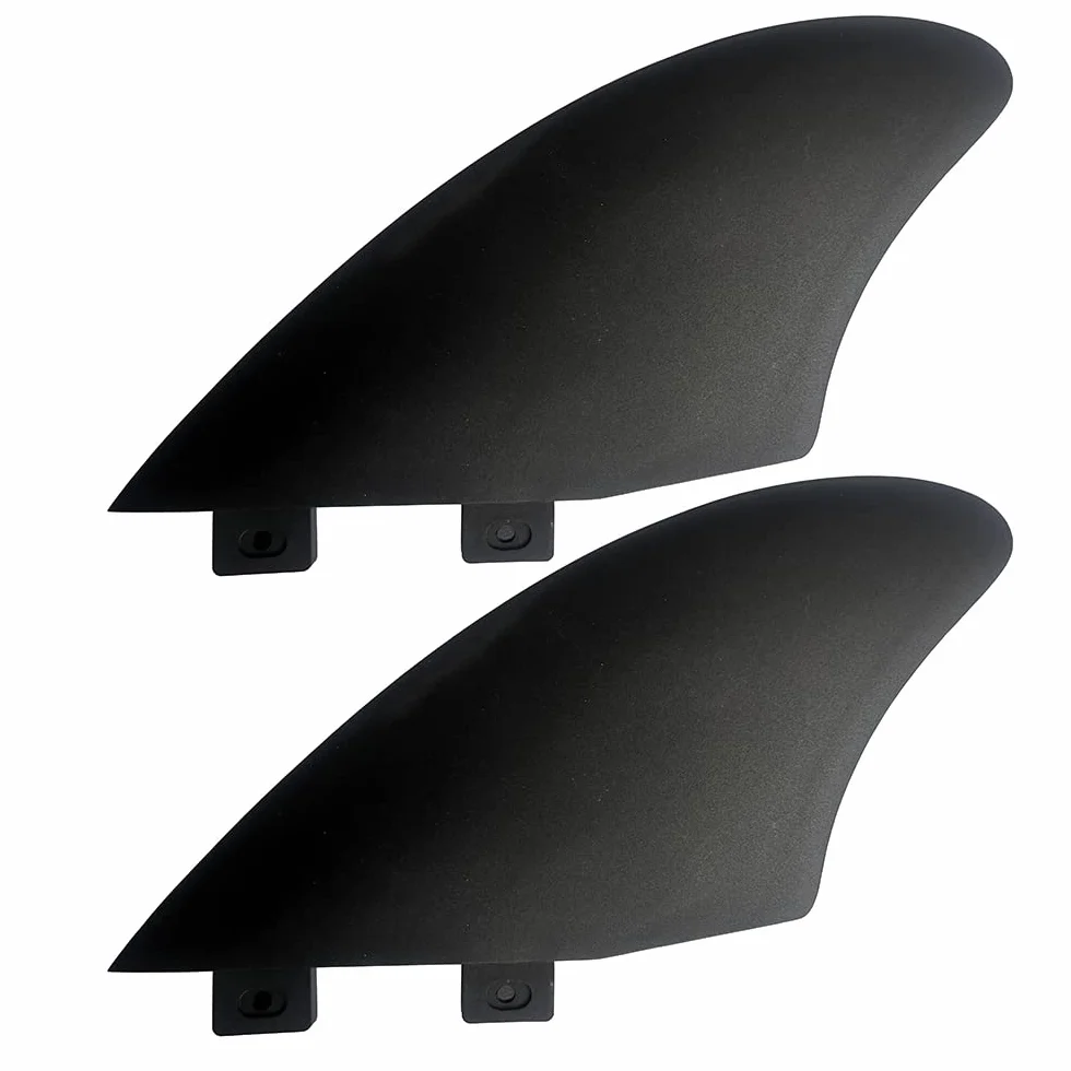 UP100® Tabla de surf Twin Keel Aletas (2 aletas) Negro - Nylon y Fibra de Vidrio para Tablas de Surf Twin Tab FCS/FCS II (para FCS)