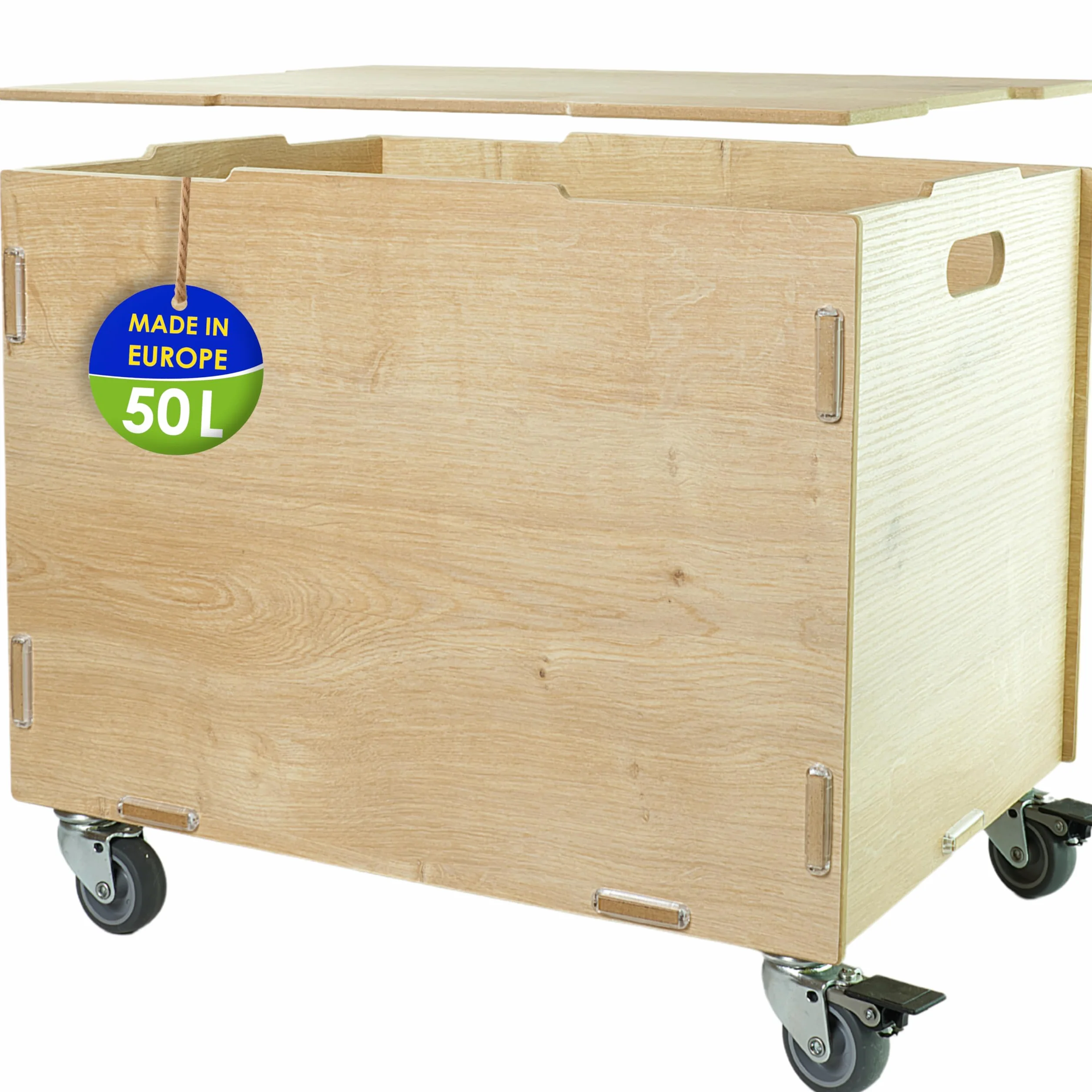 Baul juguetes infantil madera MDF - 33x45.5x34.5 (Al.Pr.An) + 6 cm Ruedas - Arcon almacenaje peluches - Baúl almacenamiento - Cajas, jugueteros organizadores - Cestas Organizadoras