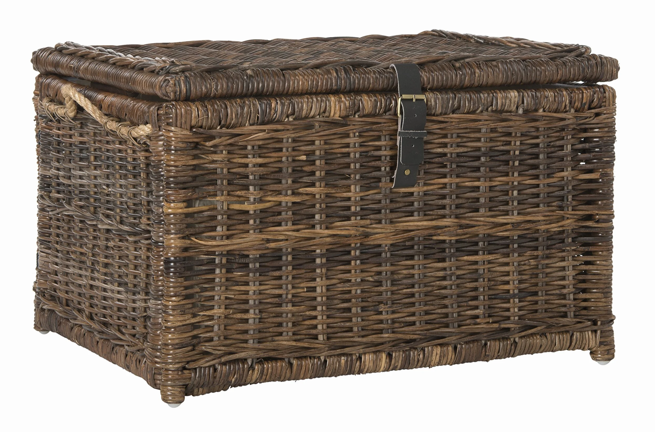 happimess HPM9001B Caden Baúl Almacenaje Mimbre 76 cm para casa, dormitorio, sala de estar, pasillo, Marrón