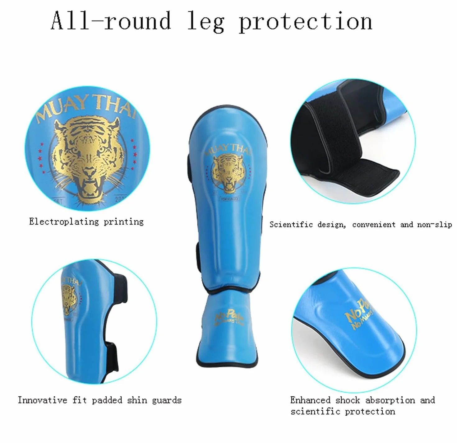 Espinilleras Kick Boxing Muay Thai MMA Protección Protectores Piernas Artes Marciales Entrenamiento Boxeo Sparring