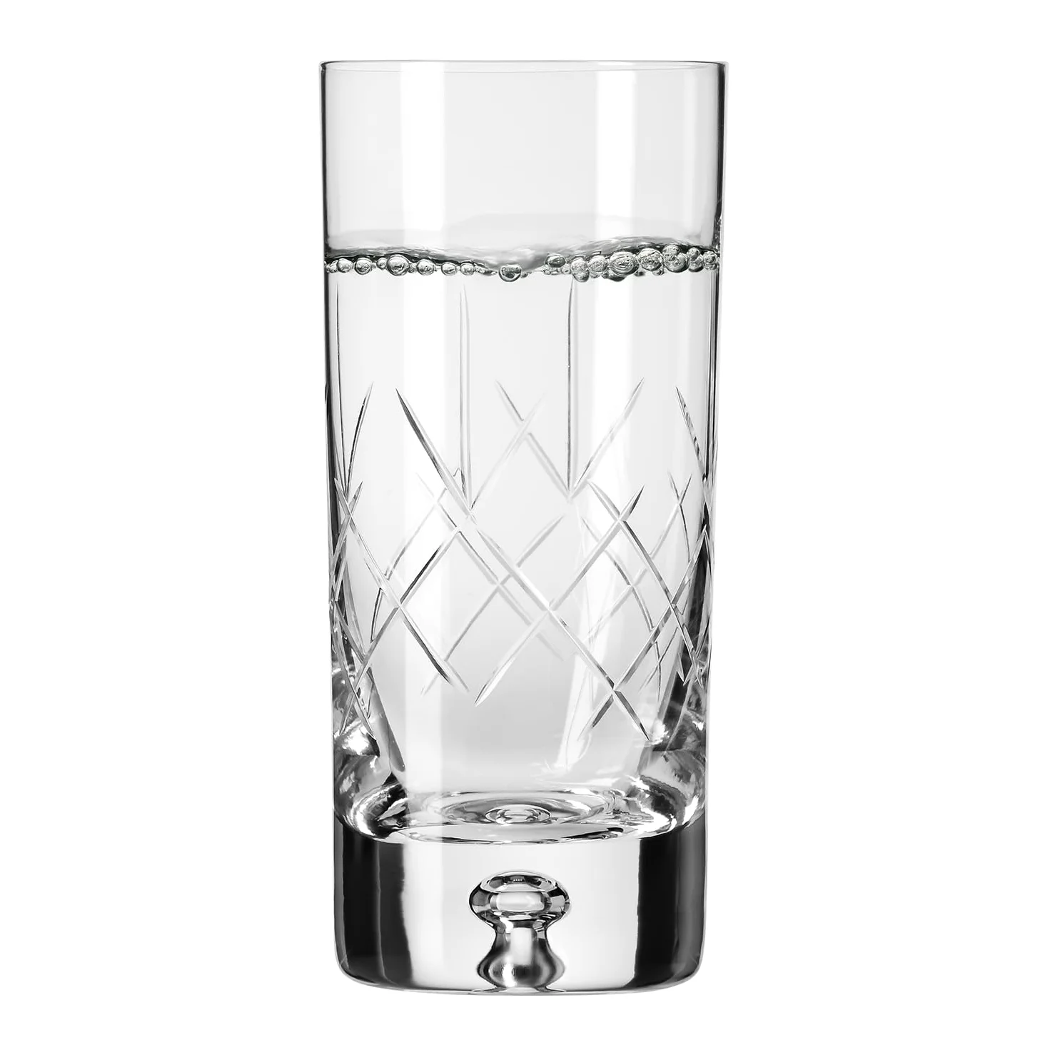Krosno – Vasos para agua, zumos y bebidas de 300 ml – Juego de 4 piezas – Colección Saga – Cristal – Hechos a mano y tallados – Ideal como regalo