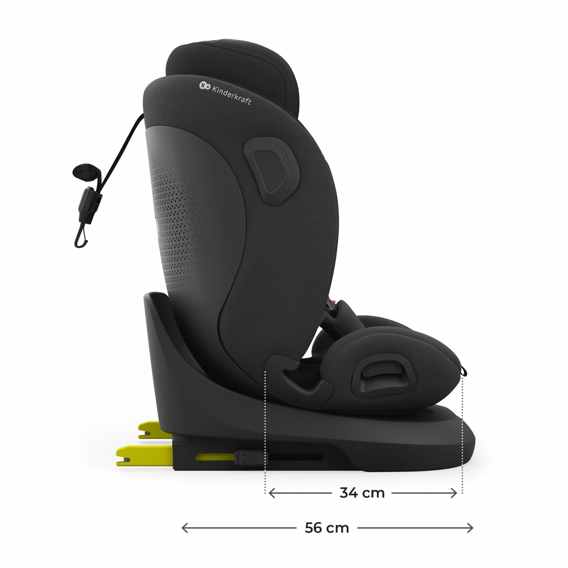 Kinderkraft I-GROW 2 PRO Silla de coche I-SIZE 40-150 cm Isofix 360º Grupo 0+/1/2/3 0-36 kg Negro