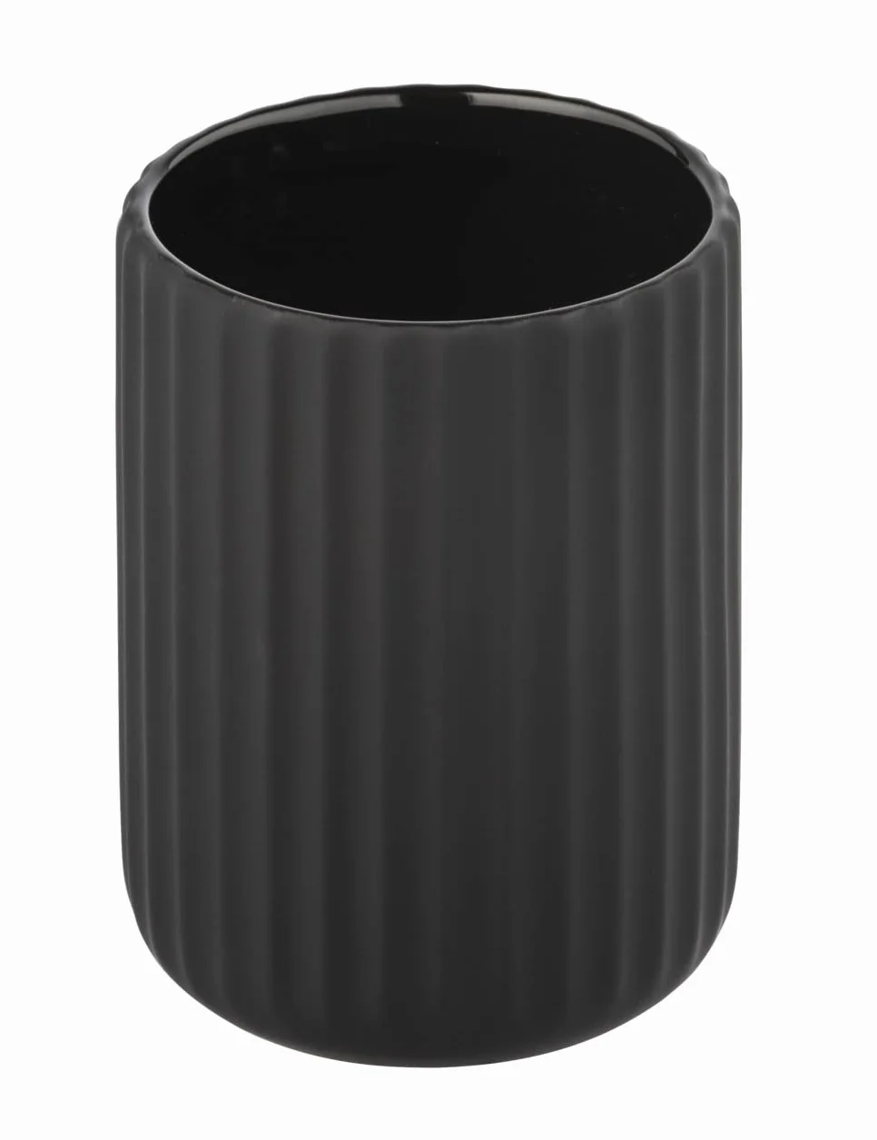 Wenko Vaso de dientes Belluno, negro, Cerámica, 1