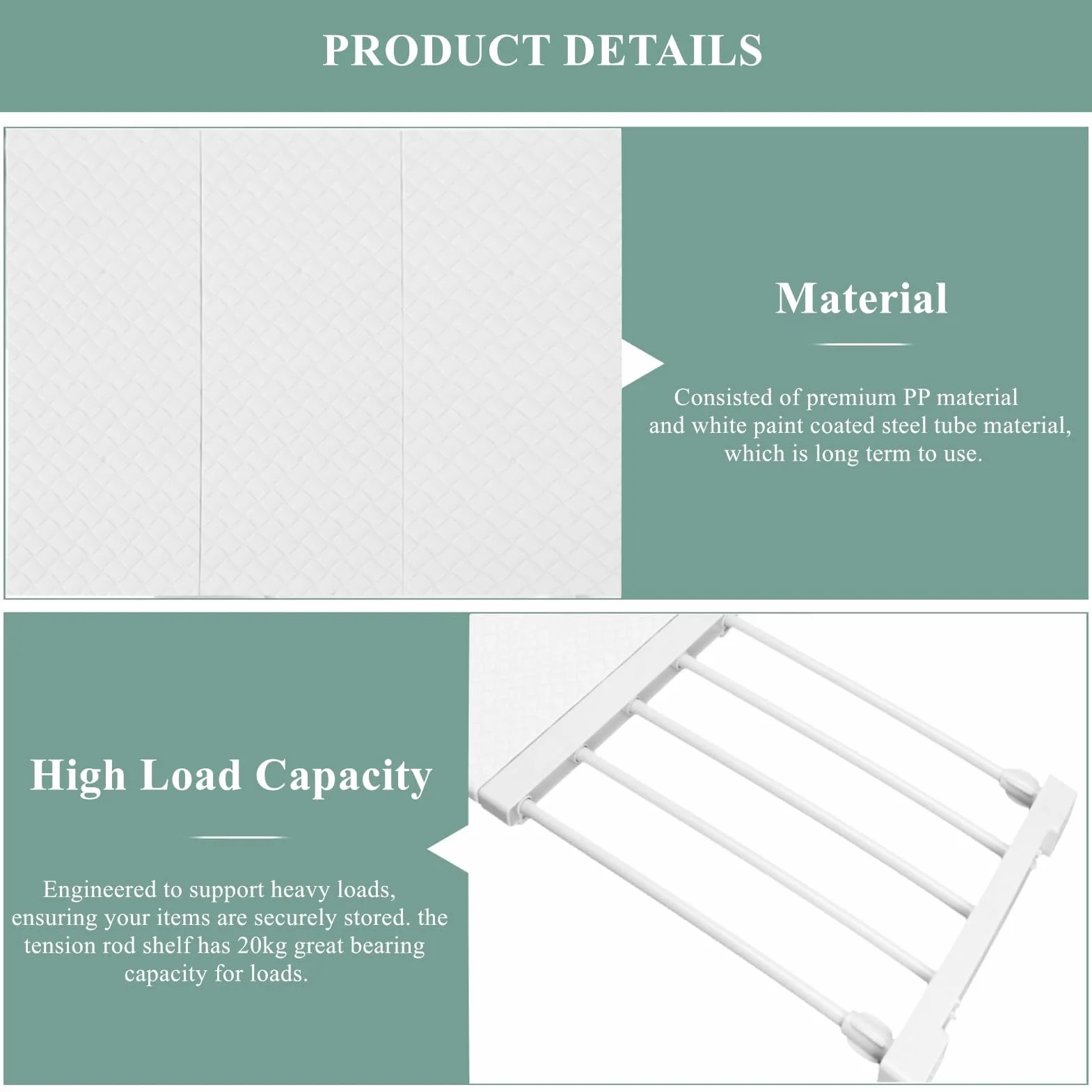 Estante Organizador de Armario de Ropa Extensible, Separadores de Armario de Bricolaje Ajustables, Estante de Tensión Separador para Armario, Armario, Baño, Cocina, Estantería (38‑55 cm)