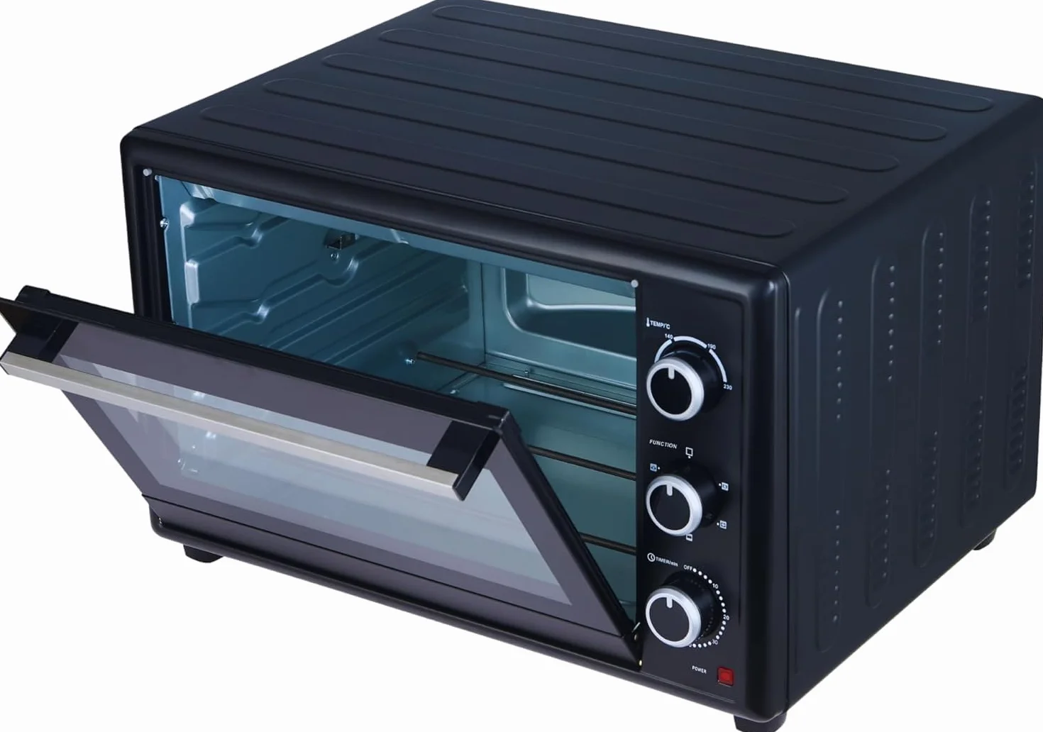 OptimumX Horno Eléctrico de Sobremesa 60L XXL con Convección, Asador Giratorio & Luz Interior, 2200W, 40–230 °C