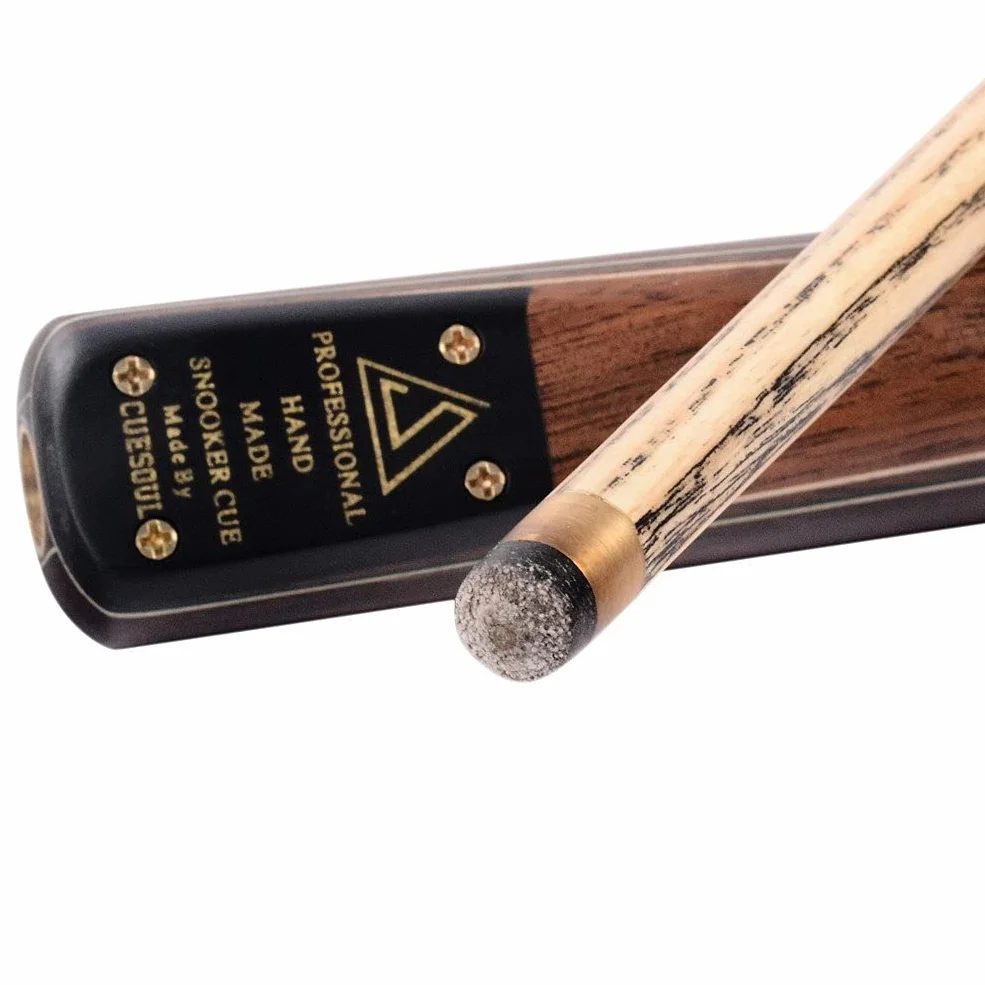 CUESOUL Clásico Hecho a Mano de 57 Pulgadas Rosewood 3/4 Pieza Snooker Cue con Caja Negro y Aluminio Telescopio Extensión
