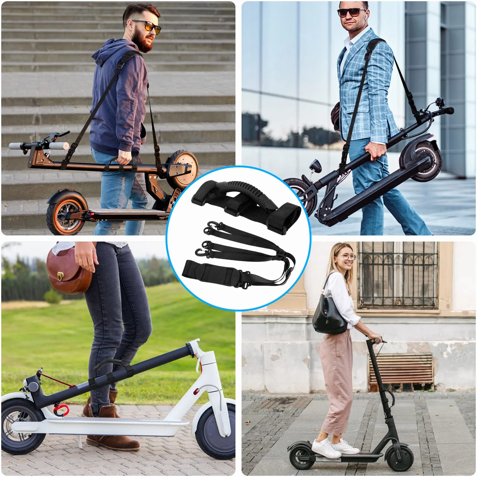 Ainiv Correa Hombro Patinete Electrico Ajustable Transporte Mano Niños Bicicleta Plegable Xiaomi M365 Accesorios