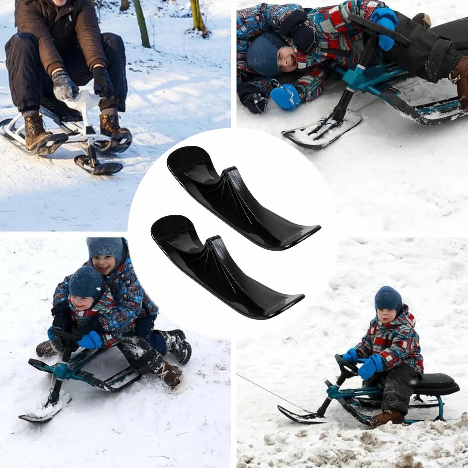 Kit de Conversión para Scooter de Nieve, 1 Par de Trineo para Deportes de Invierno - para Esquí, Skateboard, Hierba, Playa