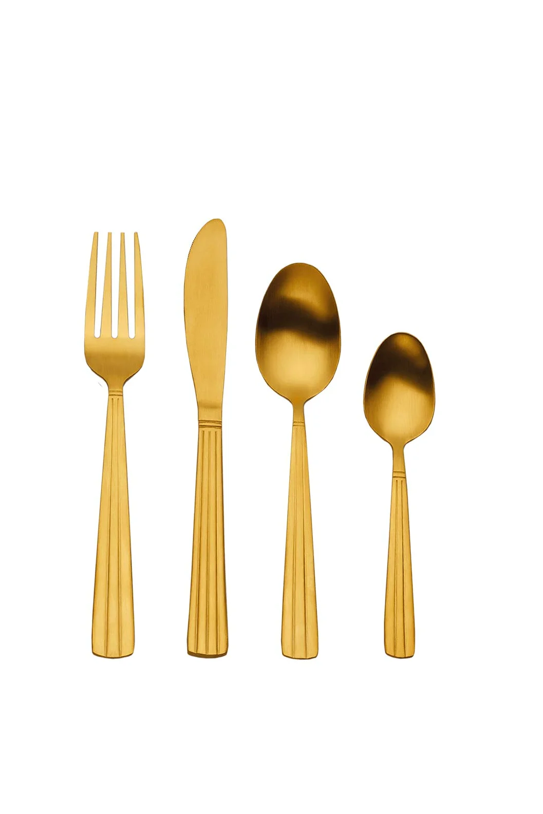 Mikasa Juego de Cubertería de Acero Inoxidable en Caja de Regalo 16 piezas (4 Servicios) Dorado