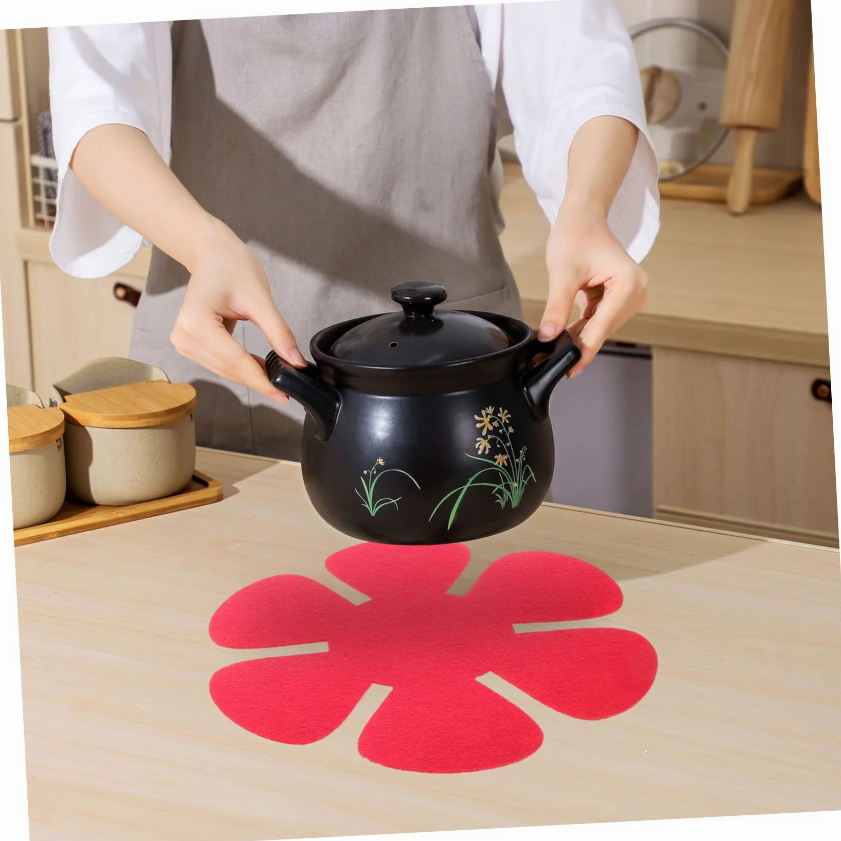 Protectores de Sartenes 12 Piezas de Tejido No Tejido Rojo | Antiadherentes, para Cocina y Traslado, Ayuda a Evitar Golpes y Desconchados, Formato Moderno