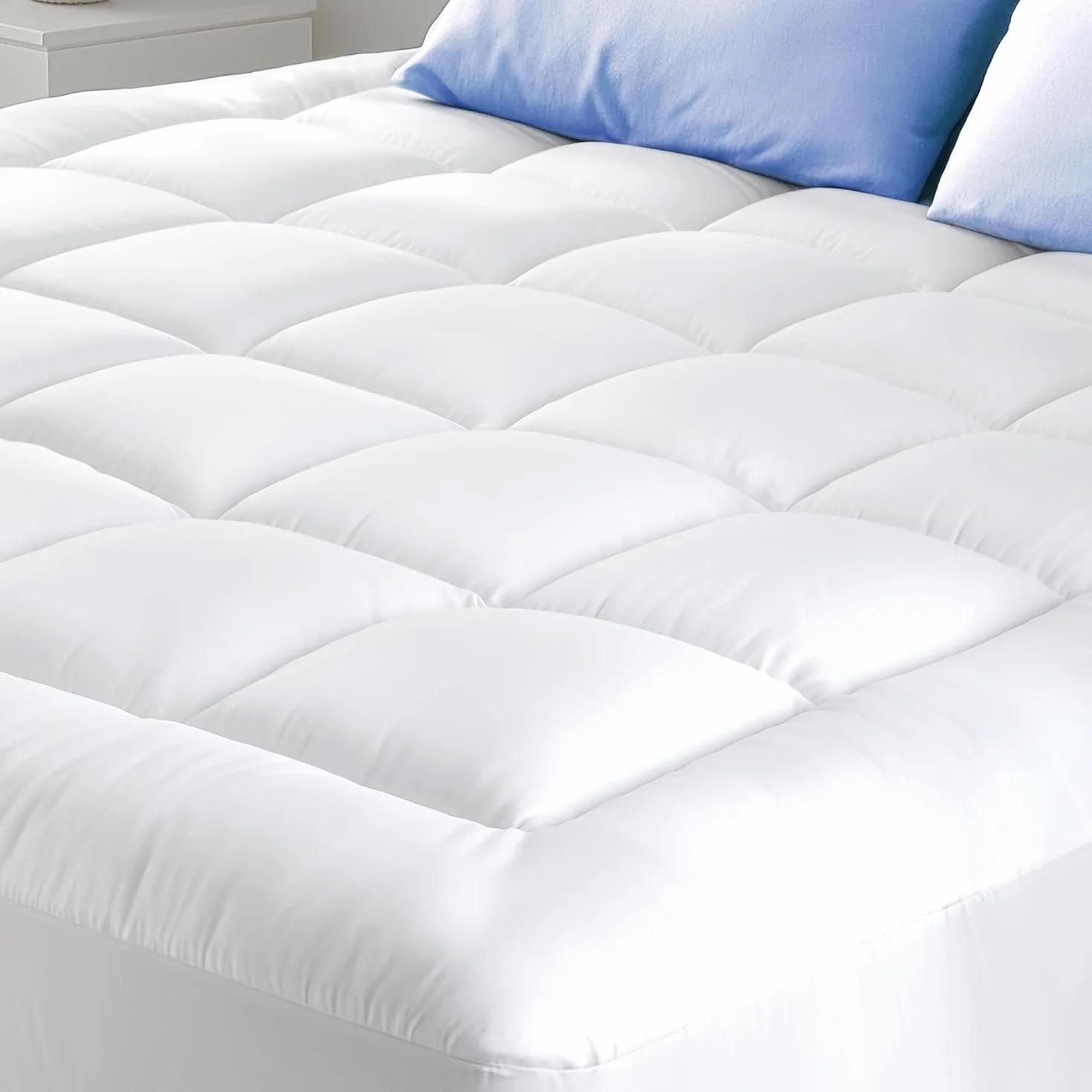 Cotton 100% 130T Mattress Topper 120x190 cm, 600 gsm with Skirt 7D/3D 50/50