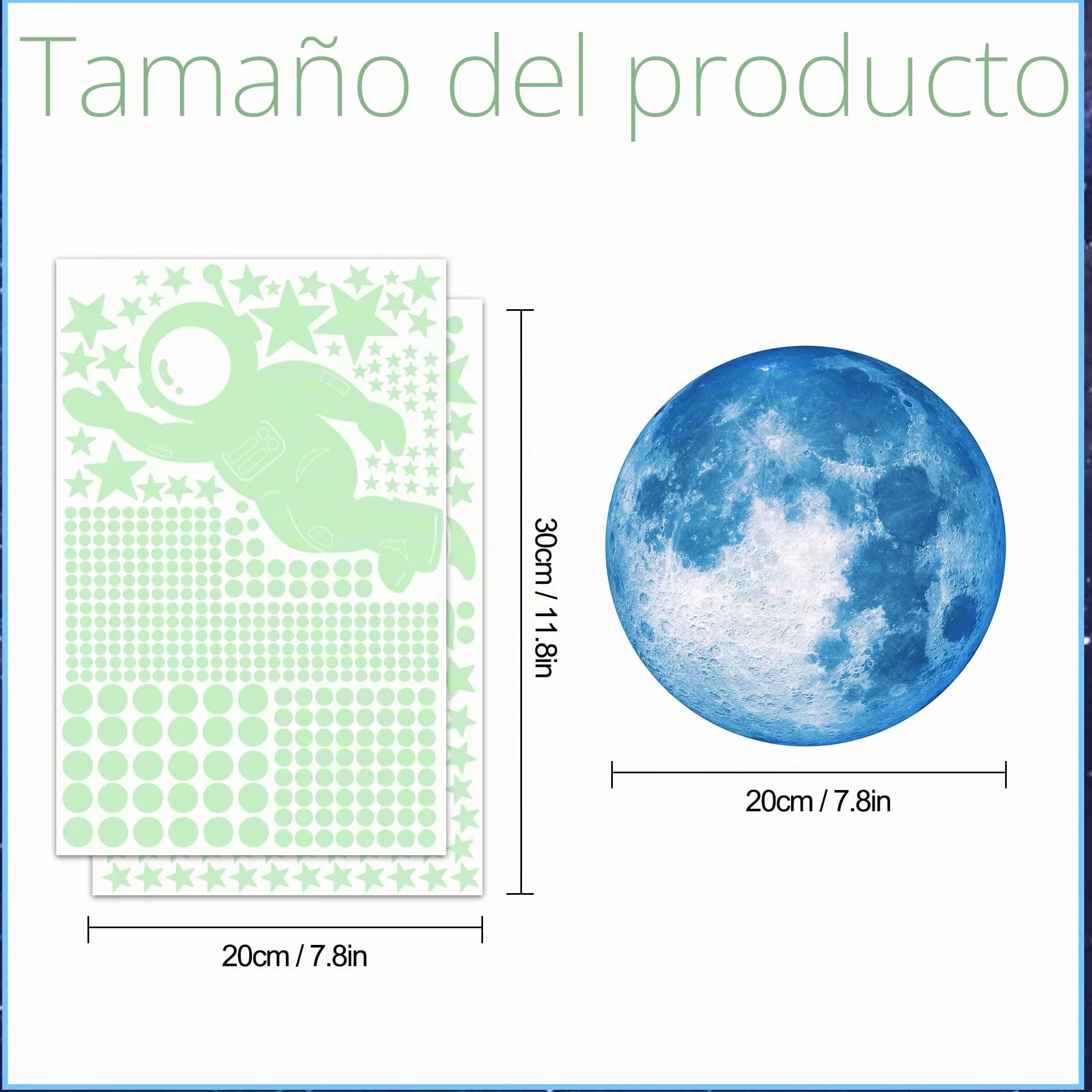 Pegatinas Estrellas Fluorescentes para Techo Pared Espacio Infantiles Astronauta Planetas Decorativas Habitación