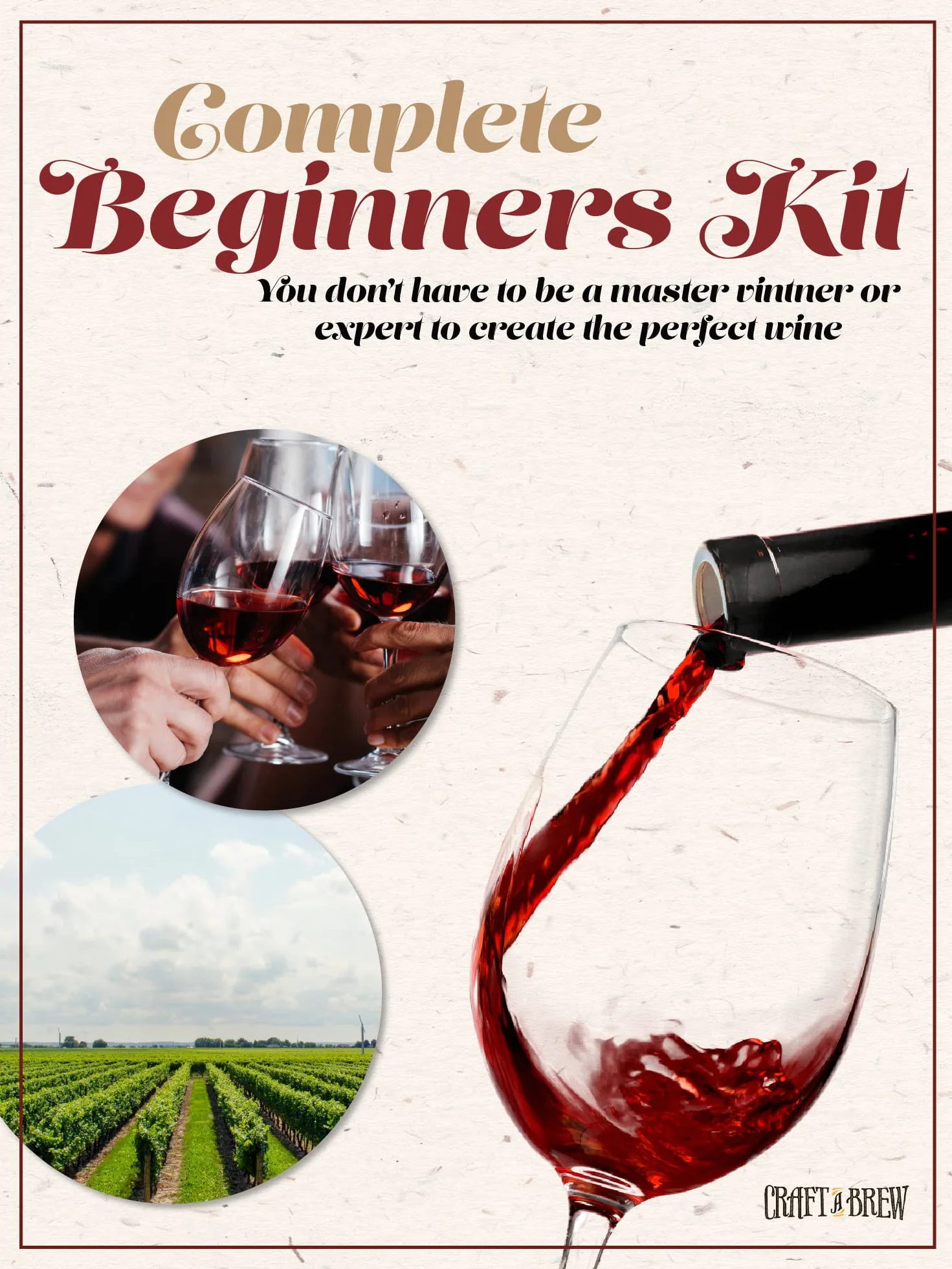 Craft A Brew Elaboración de un kit casero para principiantes con preparación fácil con ingredientes y suministros La mejor experiencia en elaboración de vino, 1 galón, Pinot Grigio