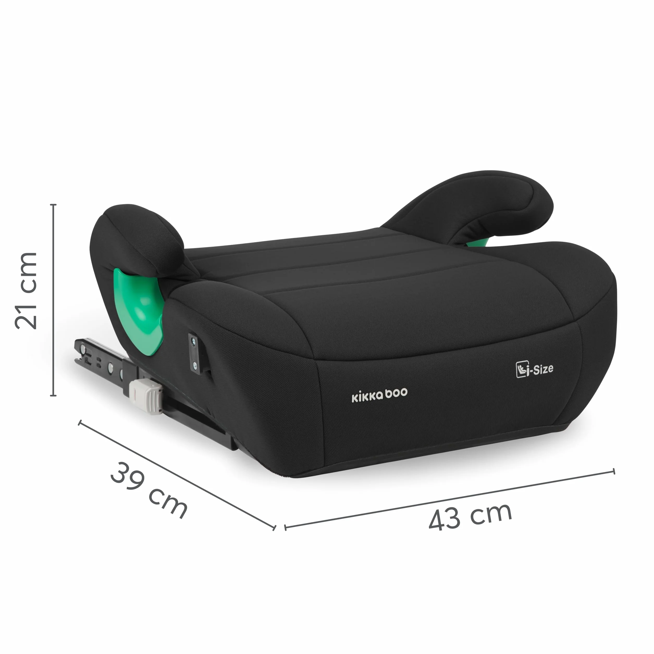 KikkaBoo Alzador Coche Niño ISOFIX i-POP i-Size 125-150 cm Silla Coche Grupo 3 Elevador Coche 7-12 años 22-36 kg Negro