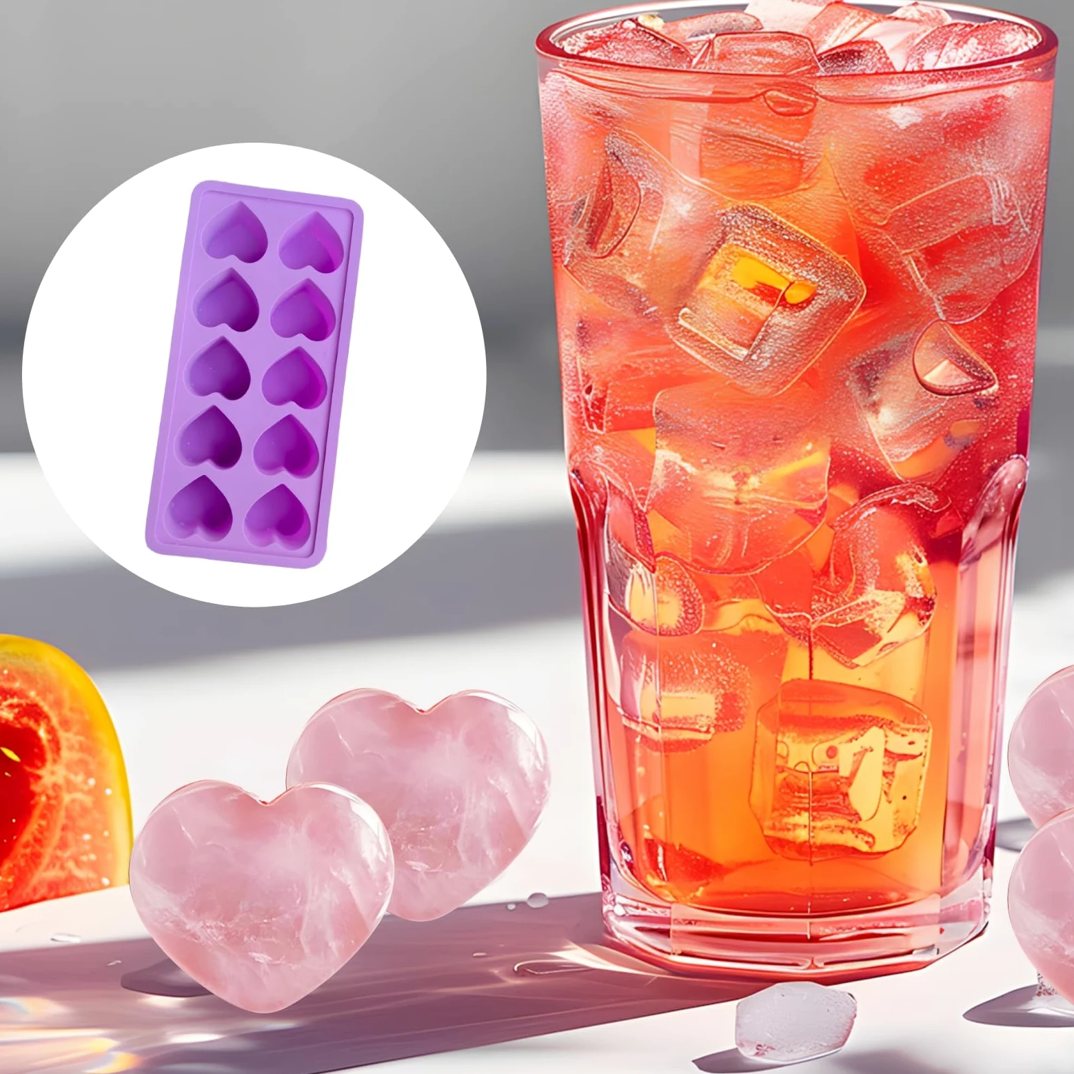 6 moldes de silicona en forma de corazón, 10 moldes de cavidad para chocolate, hornear y hacer jabón, moldes caseros, versátiles para golosinas del día de San Valentín
