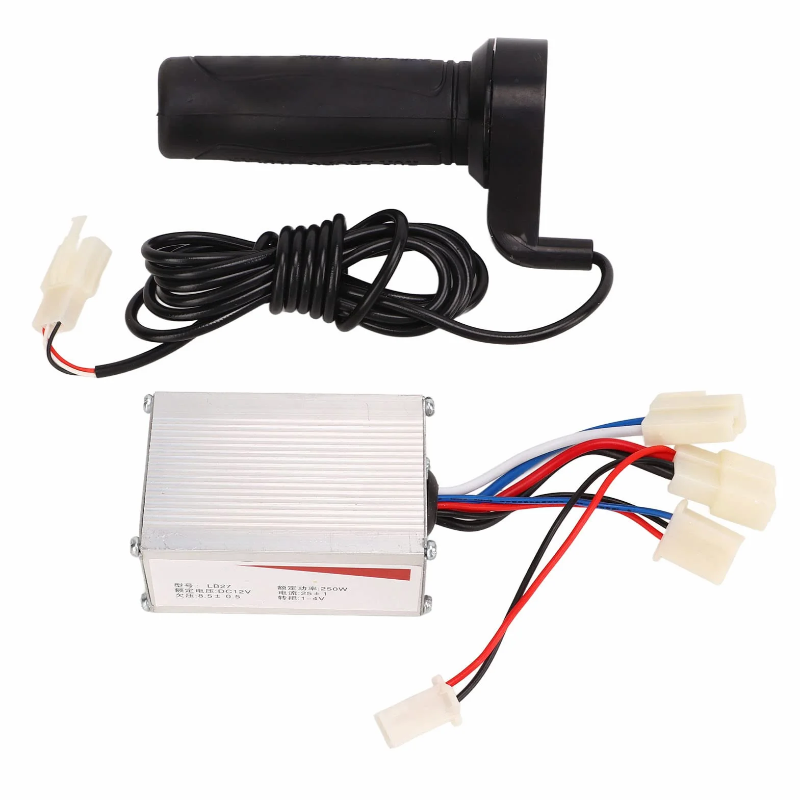 Controlador de Motor Cepillado 12V 250W Kit Empuñadura Acelerador Goma Carcasa Aleación Aluminio para Bicicleta Eléctrica
