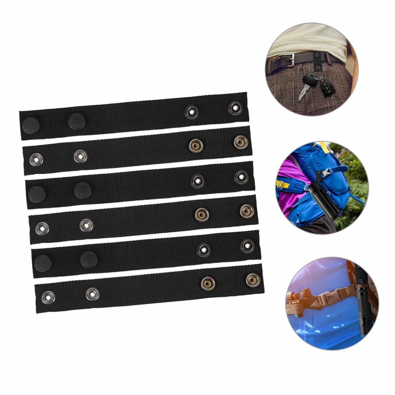 BESPORTBLE Sujetacinturones De Servicio 6 Piezas Presilla De Cinturón De Nailon 19x2.5cm Ligera y Resistente Camping Senderismo Accesorios Seguridad Exteriores