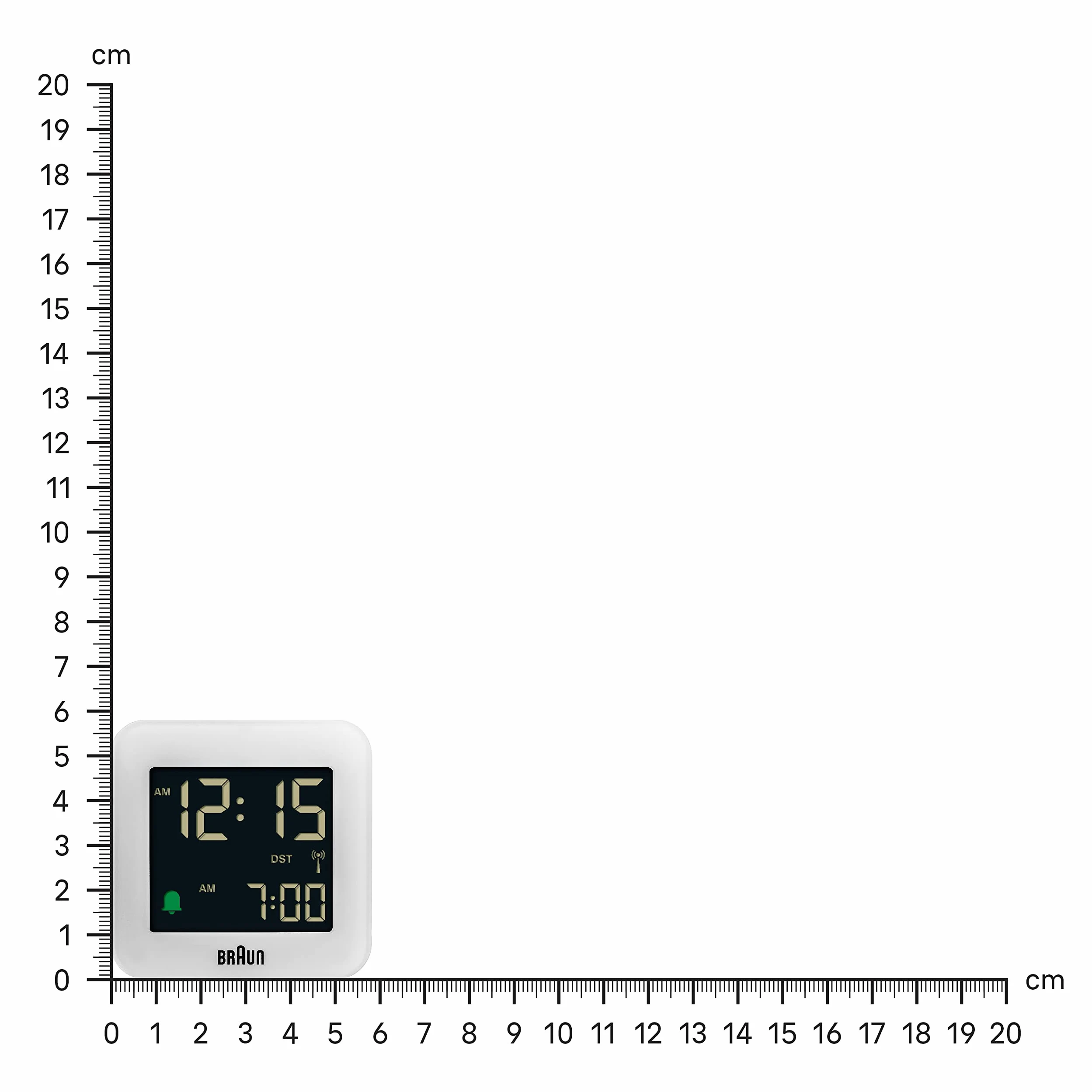 Braun Reloj Despertador de Viaje controlado por Radio Zona con Hora Central Europea (DCF) con función repetición, configuración rápida, Alarma por pitido en Crescendo Blanco, BC08W-DCF.