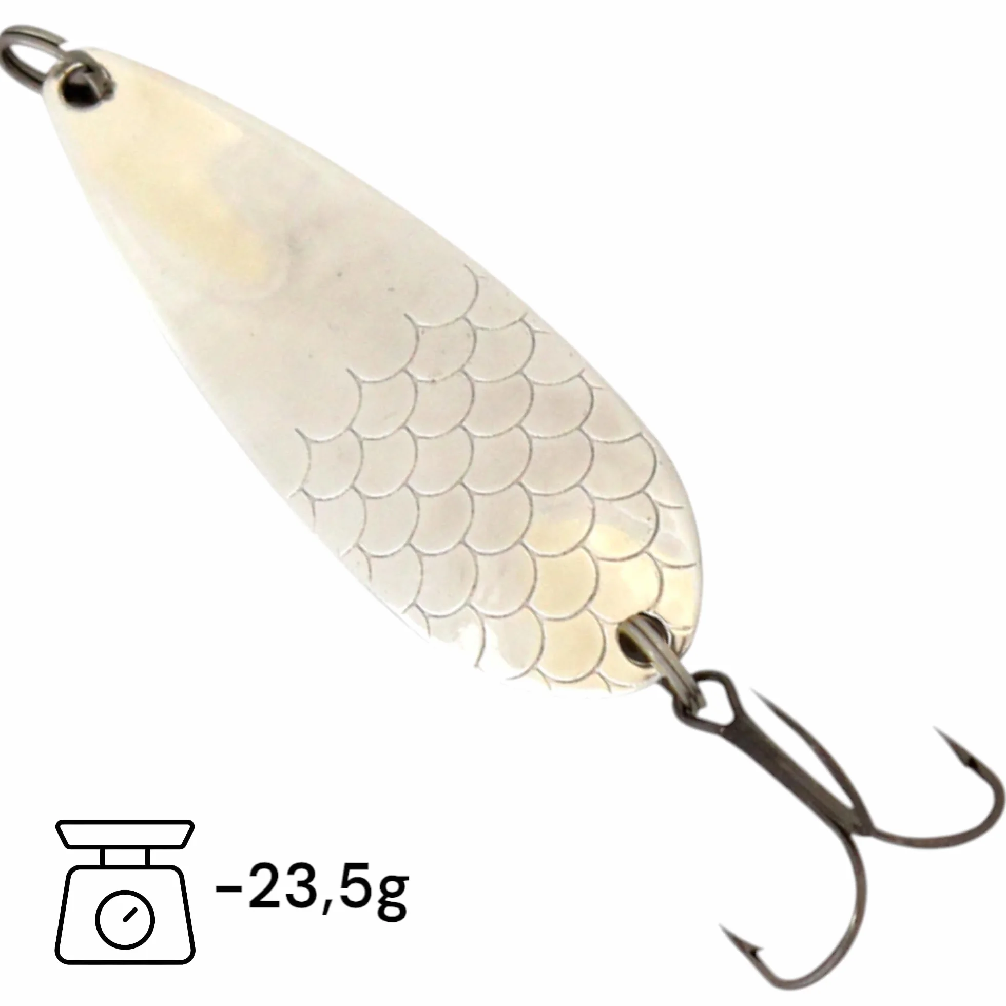 Lucio perca lucioperca Spinner Set Angel Spoon 23,5 g 8,5 cm Cuchara de metal duro anzuelos triples