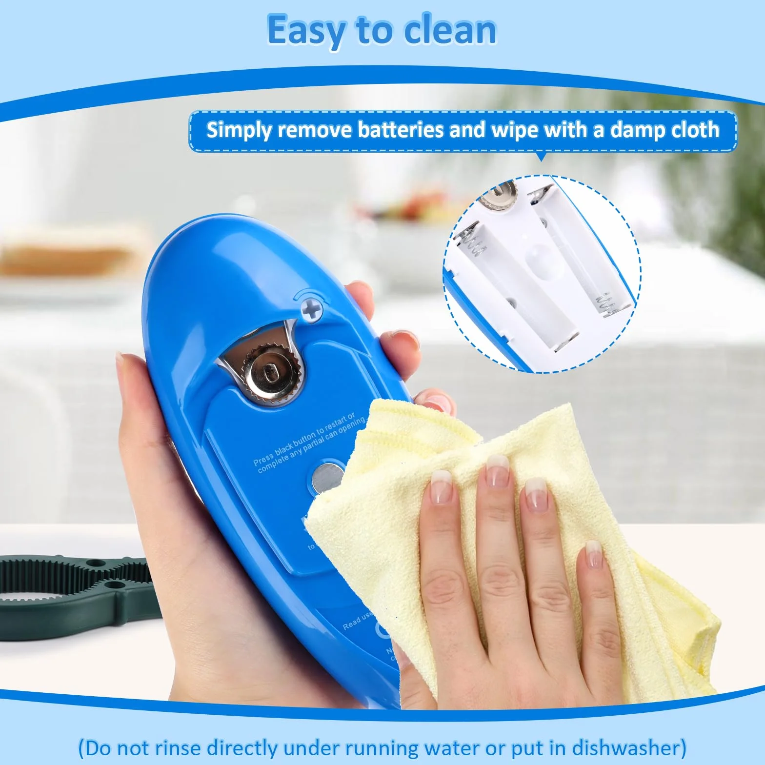 Abrelatas Automático Electrónico, Abrelatas Inalámbrico, Abrelatas de Cocina, Abrelatas One-touch, Bordes Son ordenados y Lisos, para Mayores, Cocineros, Artritis