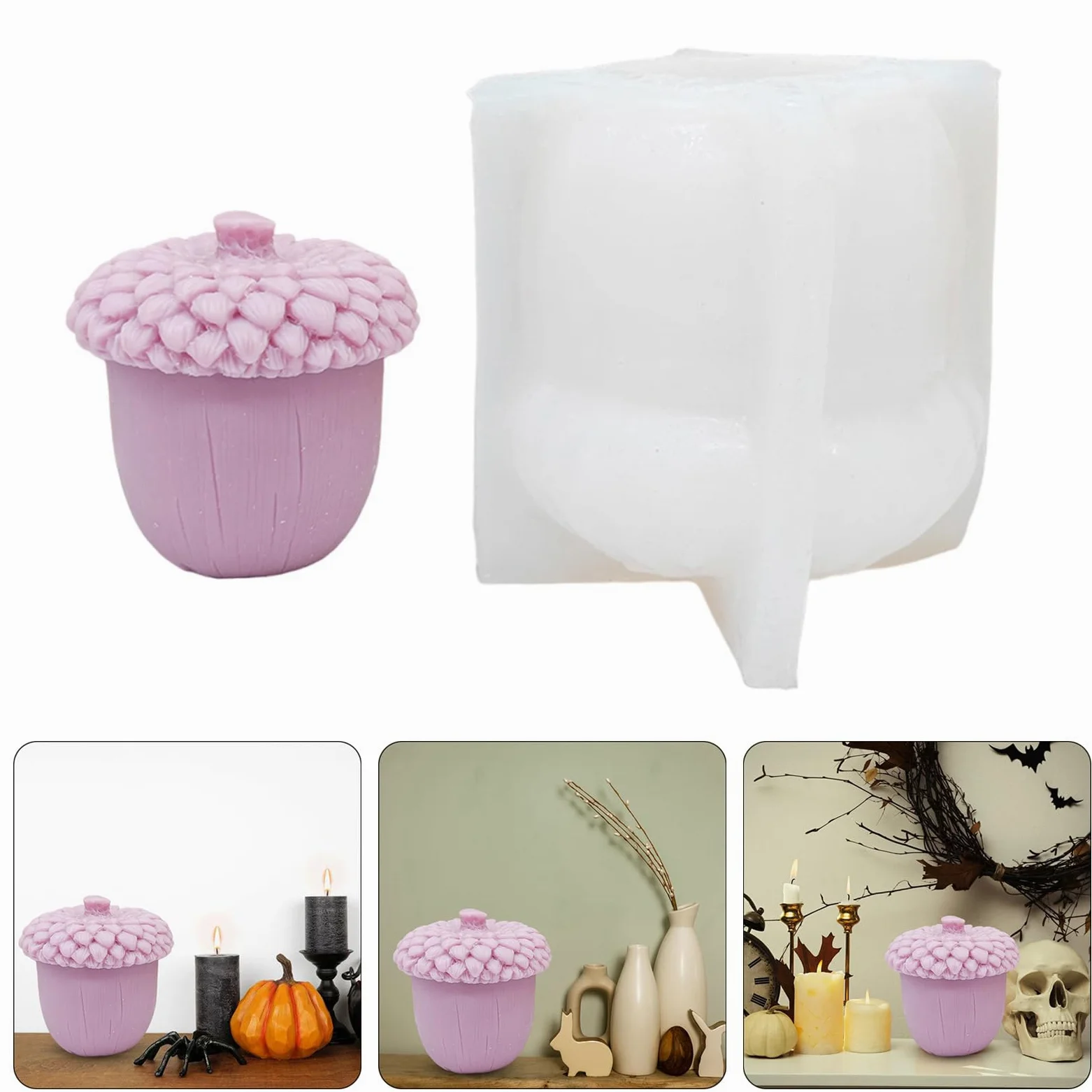 Piñas de pino, moldes de velas, forma de piña, molde de silicona, moldes para velas perfumadas, yeso para decoración del hogar, molde de silicona, piñas de pino, arcilla, fabricación artesanal