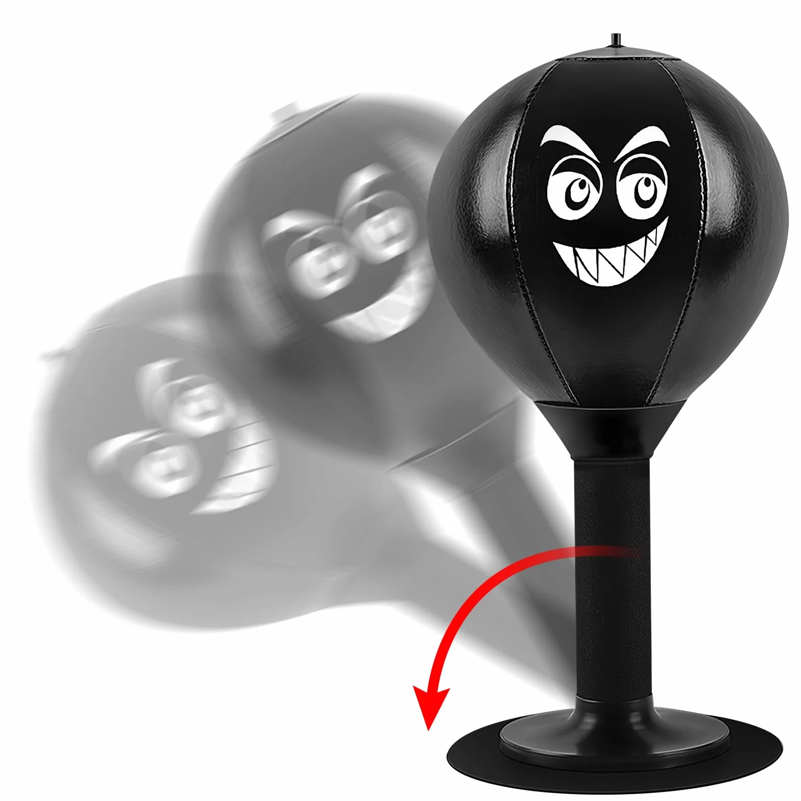 Saco de boxeo escritorio con ventosa y bomba – Pelota de boxeo inflable antiestrés para oficina