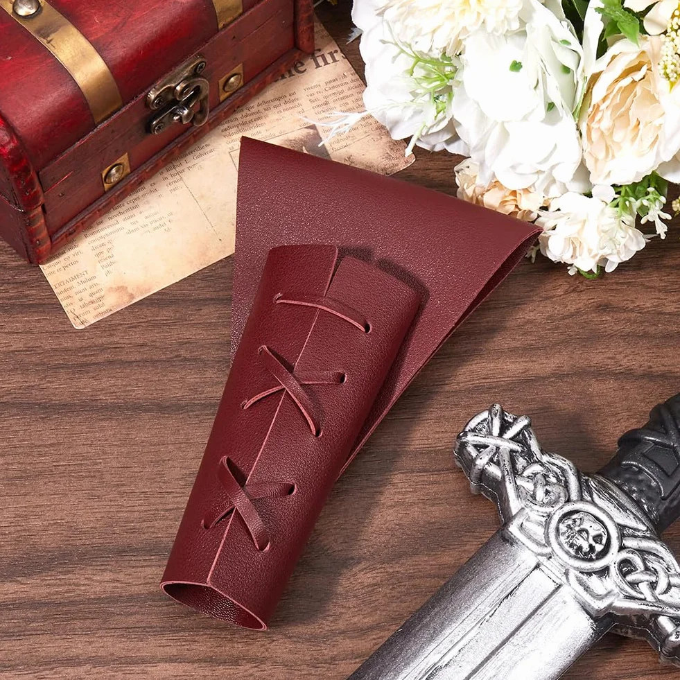 GORGECRAFT Funda para Espada de Piel Sintética Marrón Ajustable Retro Medieval