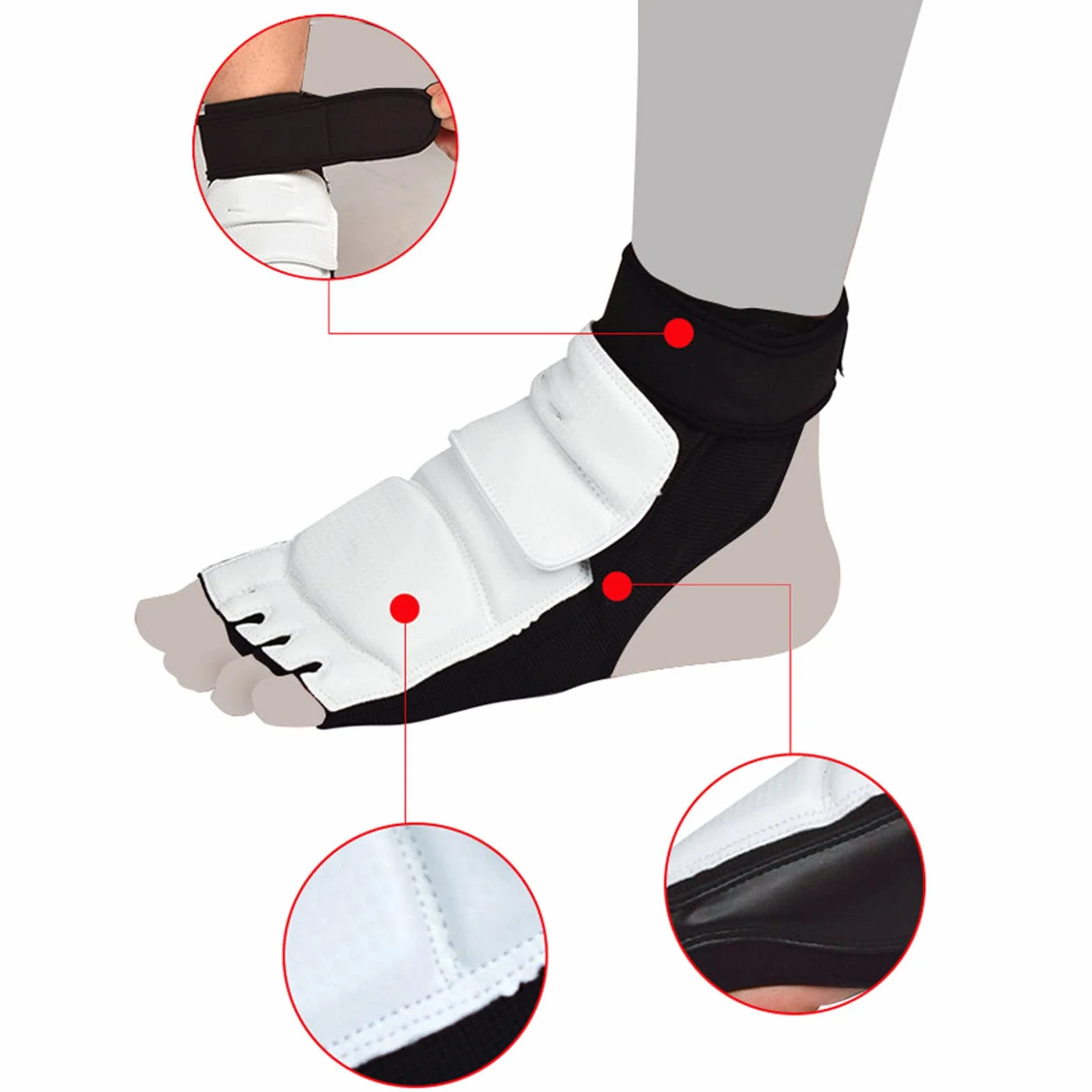 Protectores de Pies de Taekwondo Transpirables Antideslizantes para Karate Boxeo Sparring