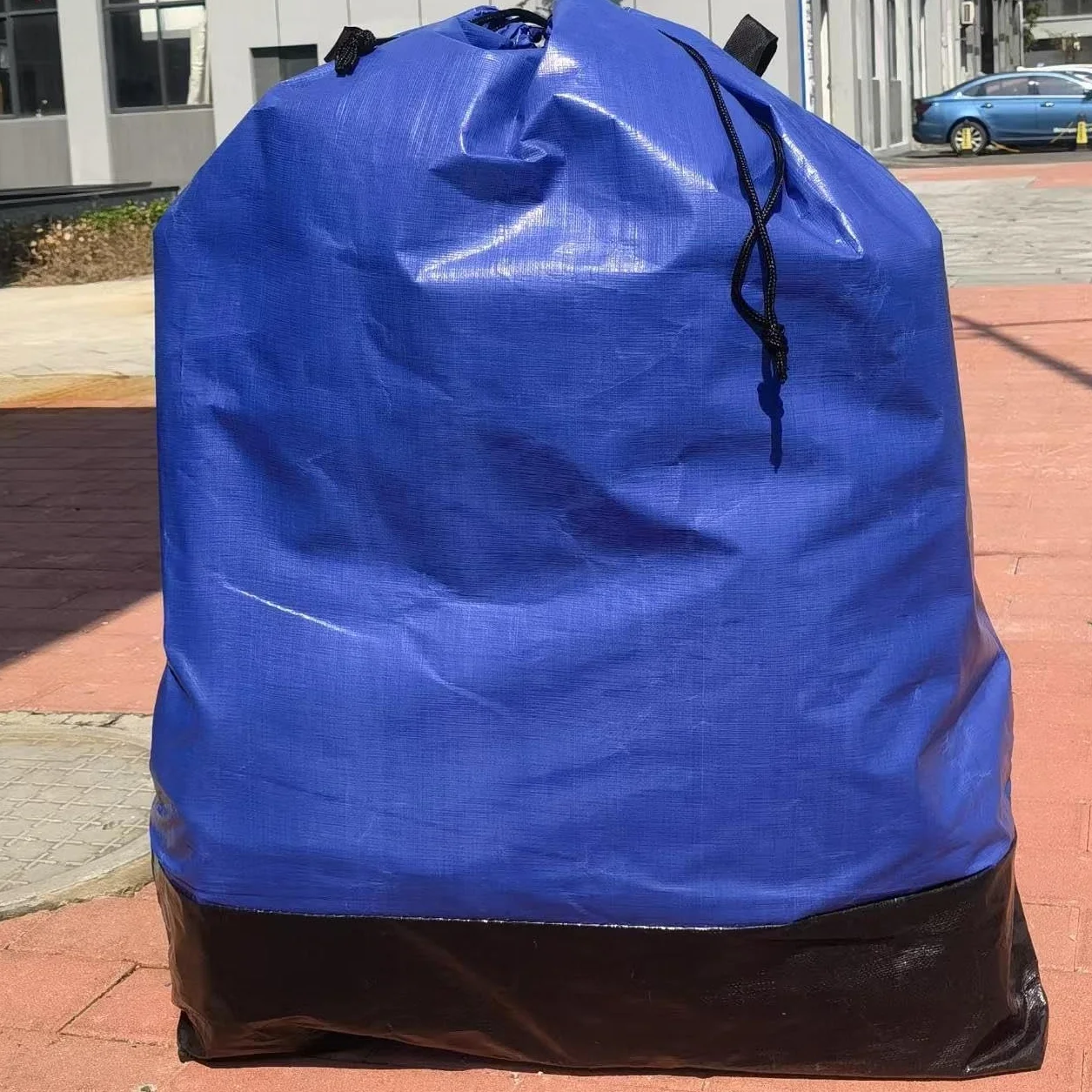 2 bolsas de mudanza reutilizables resistentes con cordón y asas, bolsas de almacenamiento de ropa gigantes, impermeables, para ropa, ropa de cama, colcha, mantas, equipaje (azul)