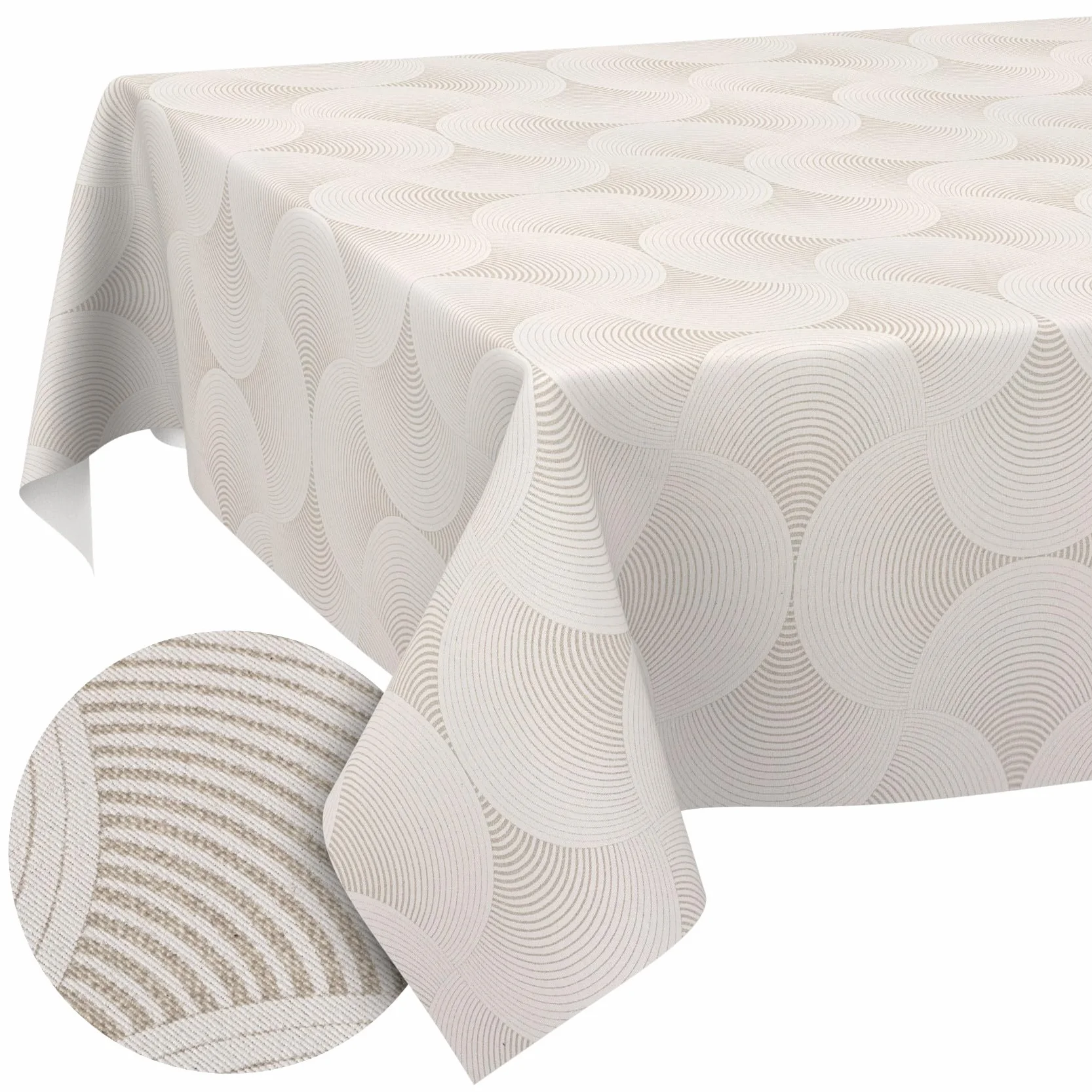 Mantel Lavable, Efecto Loto, fácil de Limpiar, de algodón y poliéster, Resistente a Las Manchas, para Exteriores, Color Gris, 120 x 140 cm