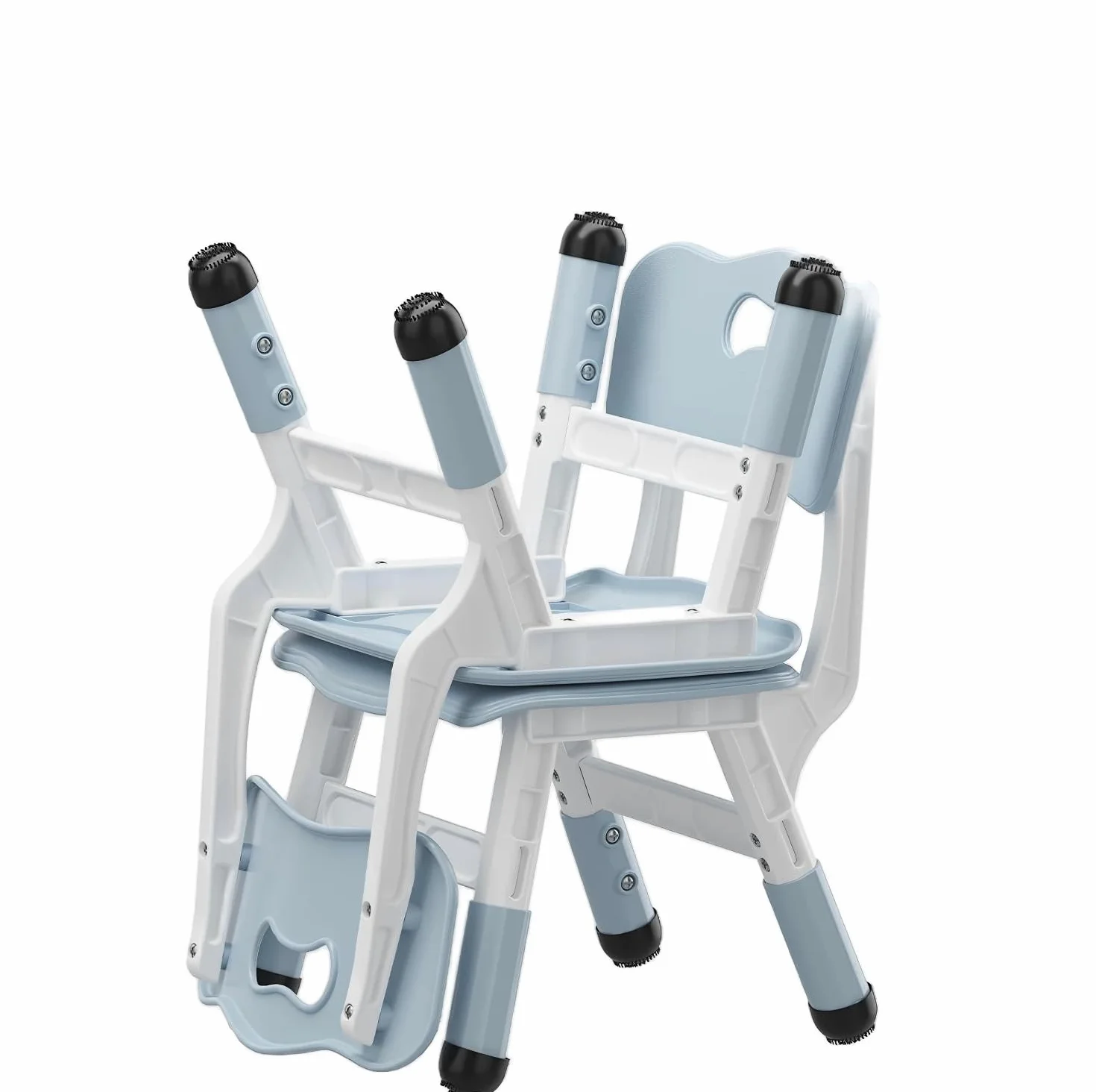 Acekool Set De 2 Sillas Infantiles Ergonómicas Gris Regulables En 3 Alturas – Plástico Resistente con Respaldo Confortable y Base Antideslizante – Ideal para Niños 2-8 Años, Hogar, Aula y Guardería
