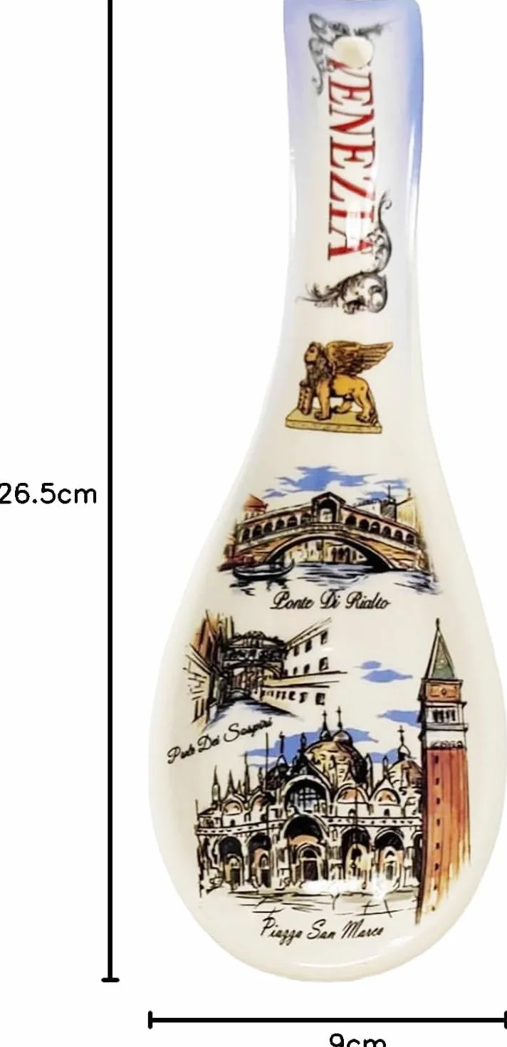 Venezia Souvenir - Reposacucharas de cerámica - 26,5 x 9 x 3 cm