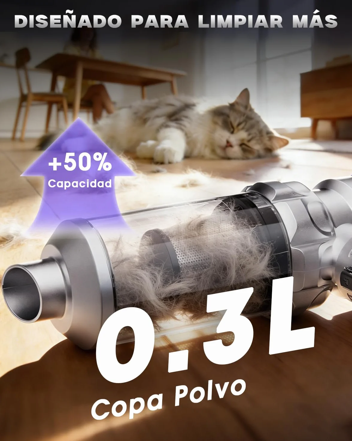 Aspirador de Mano, 28000PA Aspiradora sin Cable con Taza Grande Colector de Polvo, 4 en 1 Aspirador Coche con Motor Sin Escobillas, 3 Niveles Mini Aspiradora para Coche, Pelo de Mascotas, Hogar