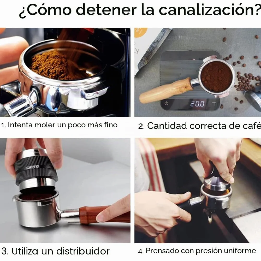 Portafiltro sin fondo 54 mm Compatible Sage/Breville Barista 870/878/880, asa de madera